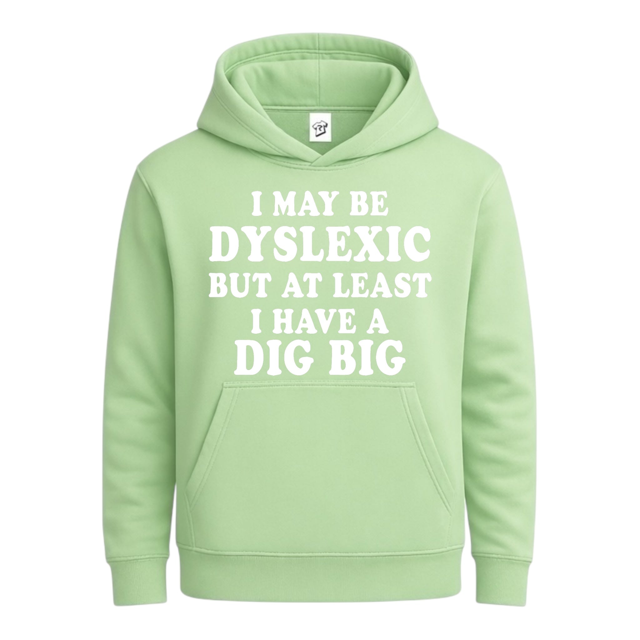 Tees Club streetwear hoodie I May Be Dyslexic But at Least I Have a Dig Big - Hoodie Navy Size L detail