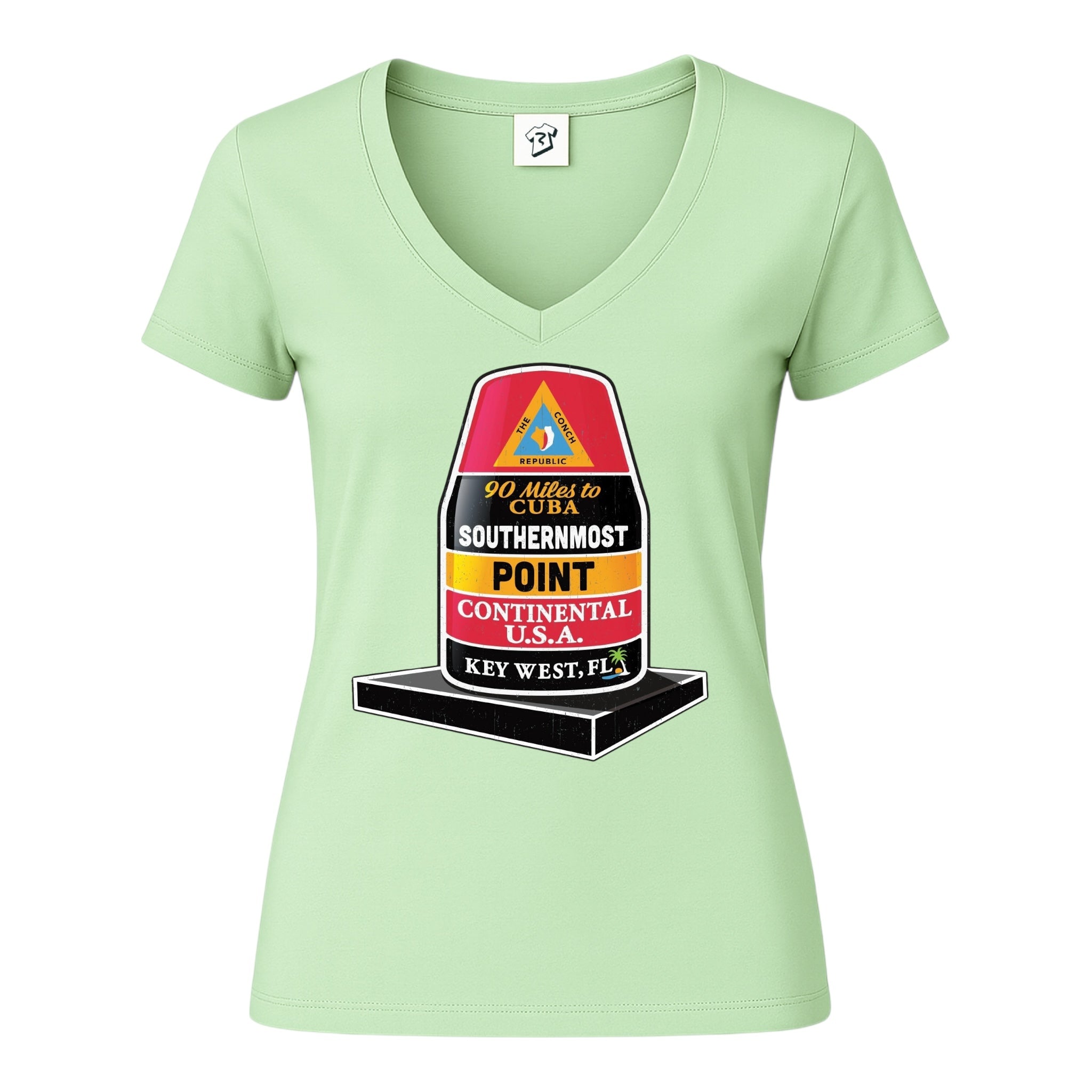 Tees Club v-neck t-shirt Southernmost Point KW - V-Neck Tee Black Size S detail