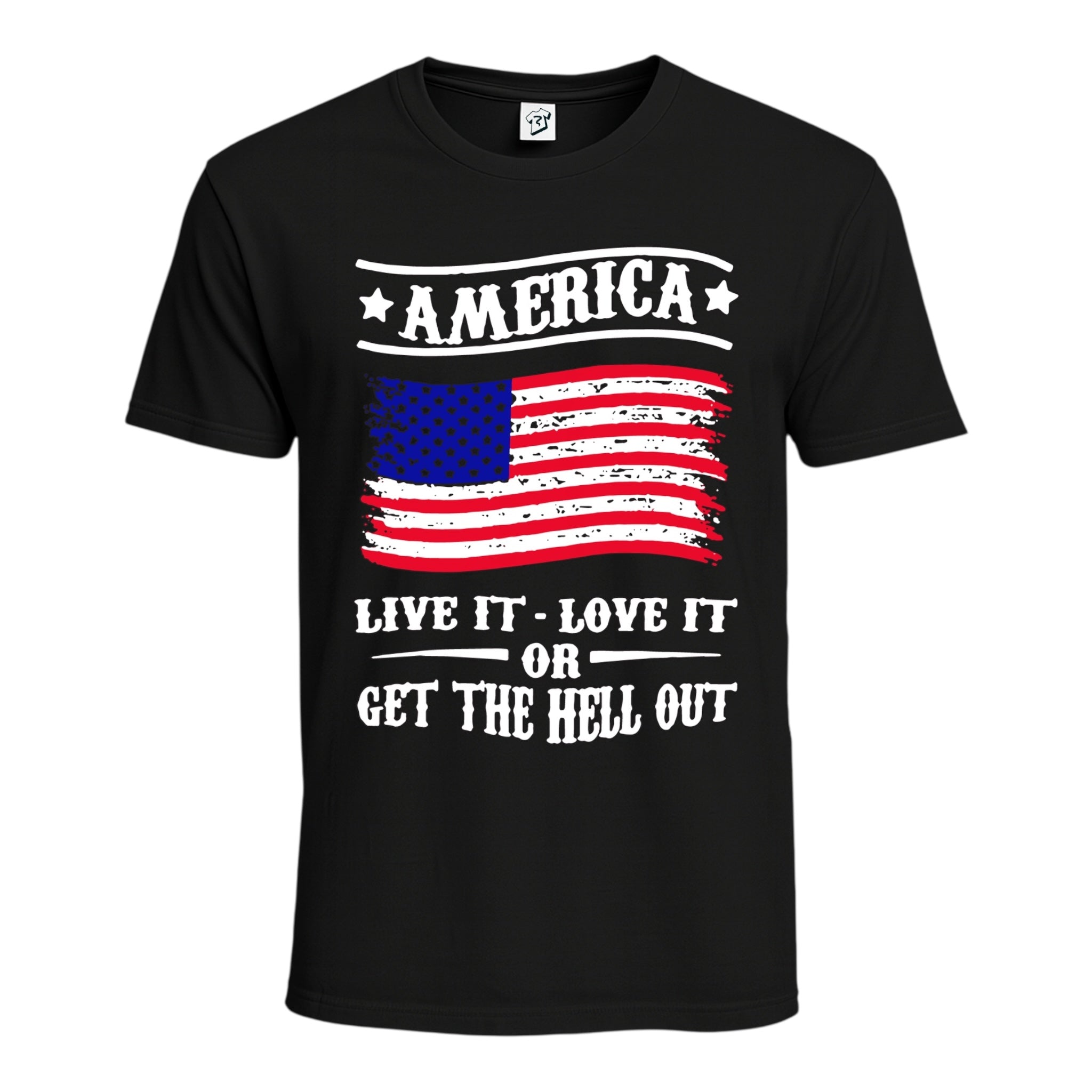 Tees Club graphic tee America Live It, Love It or Get the Hell Out - Cotton Tee Navy Size M detail