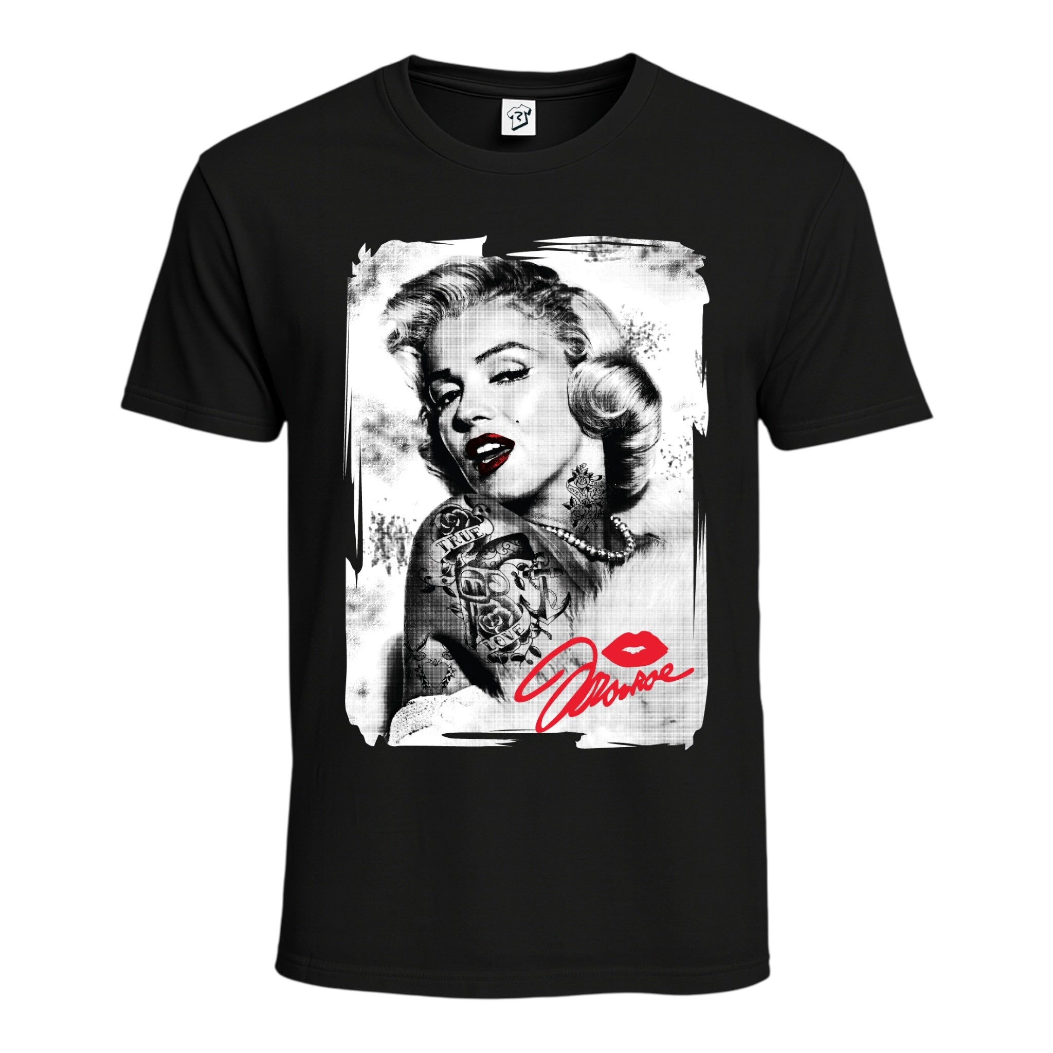 Tees Club graphic tee Marilyn Monroe Kiss - Cotton Tee Navy Size M detail