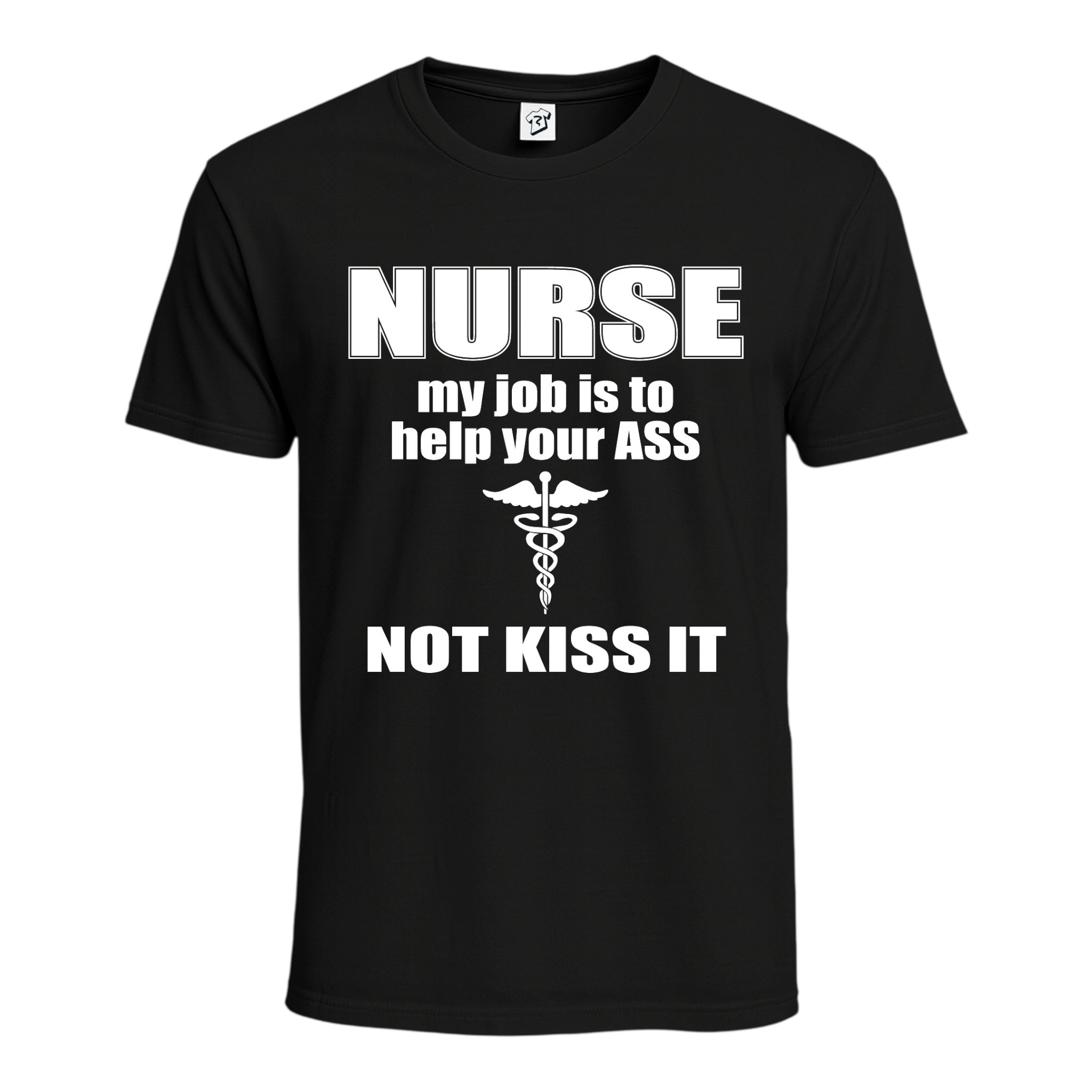 Tees Club graphic tee Nurse My Job Is to Help Your Ass Not Kiss It - Cotton Tee Navy Size M detail