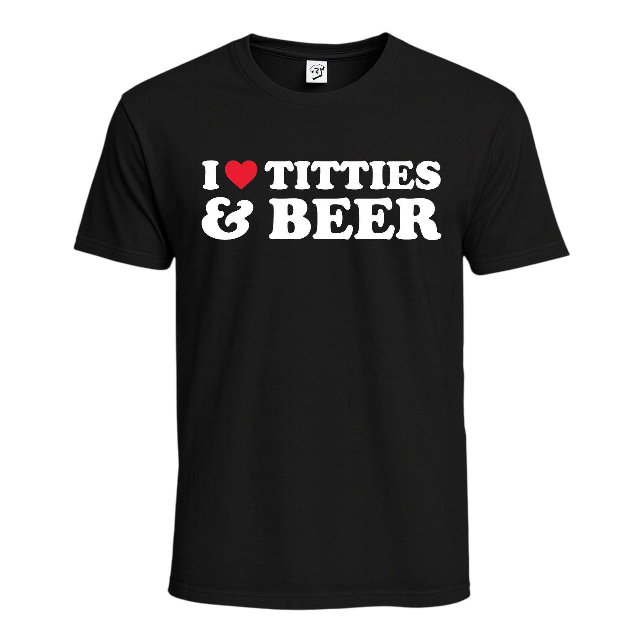 Tees Club graphic tee I Love Titties & Beer - Cotton Tee Navy Size M detail