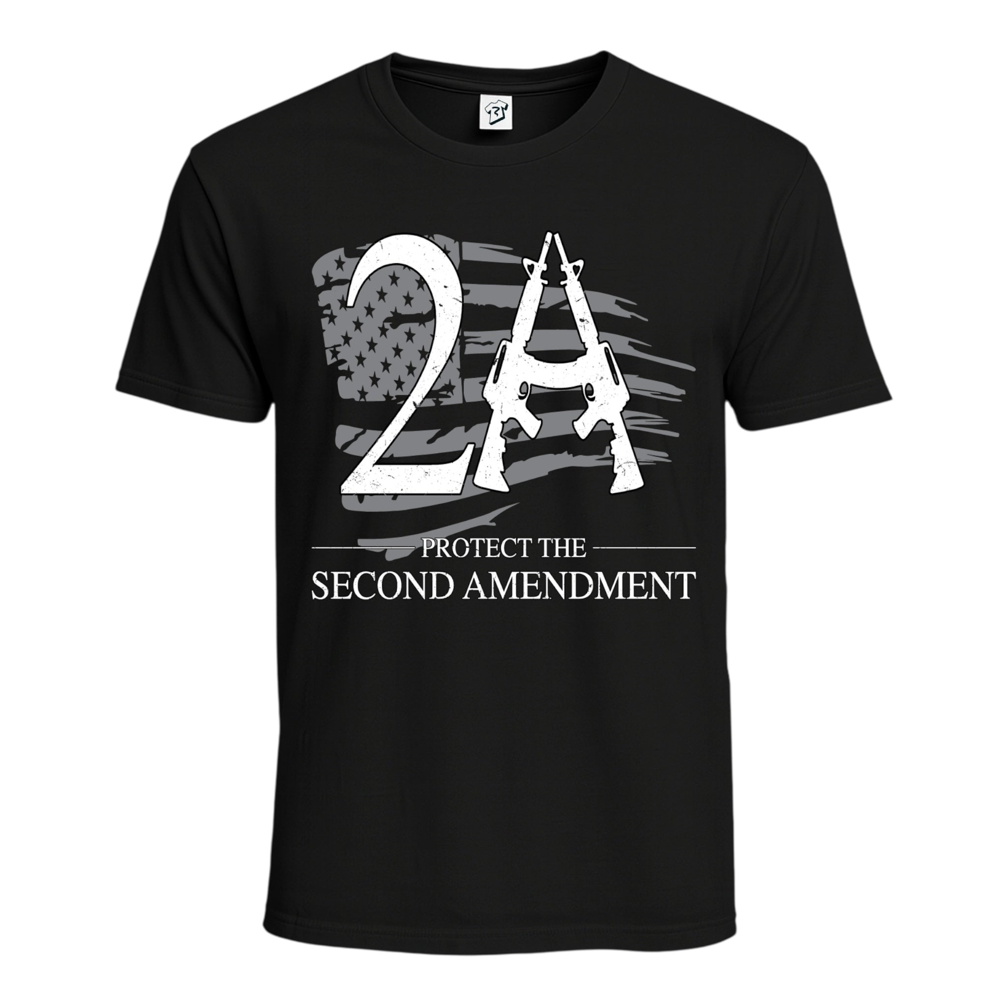 Tees Club graphic tee Protect the Second Amendment - Cotton Tee Navy Size M detail