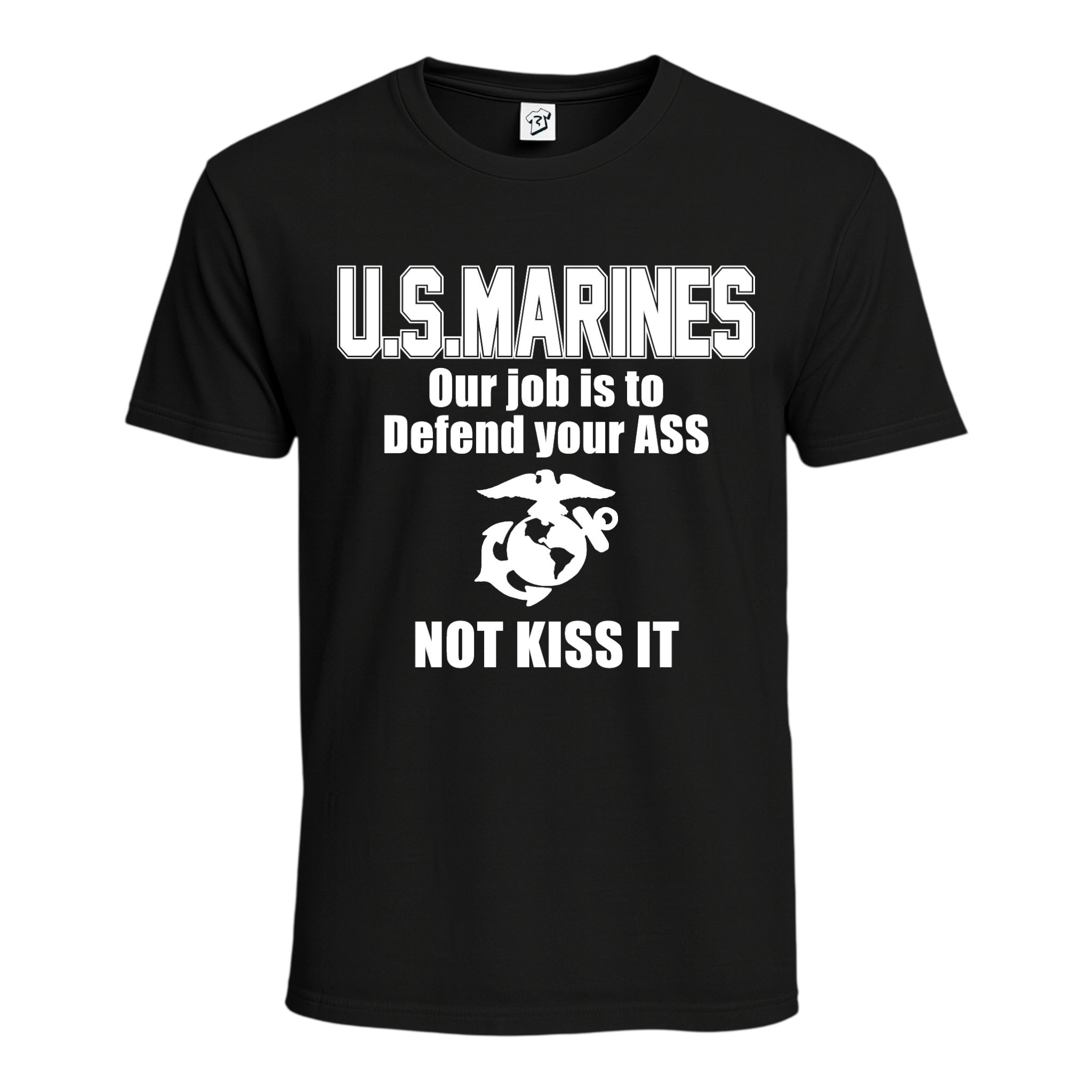 Tees Club graphic tee US Marines My Job Is to Defend Your Ass Not Kiss It - Cotton Tee Navy Size M detail