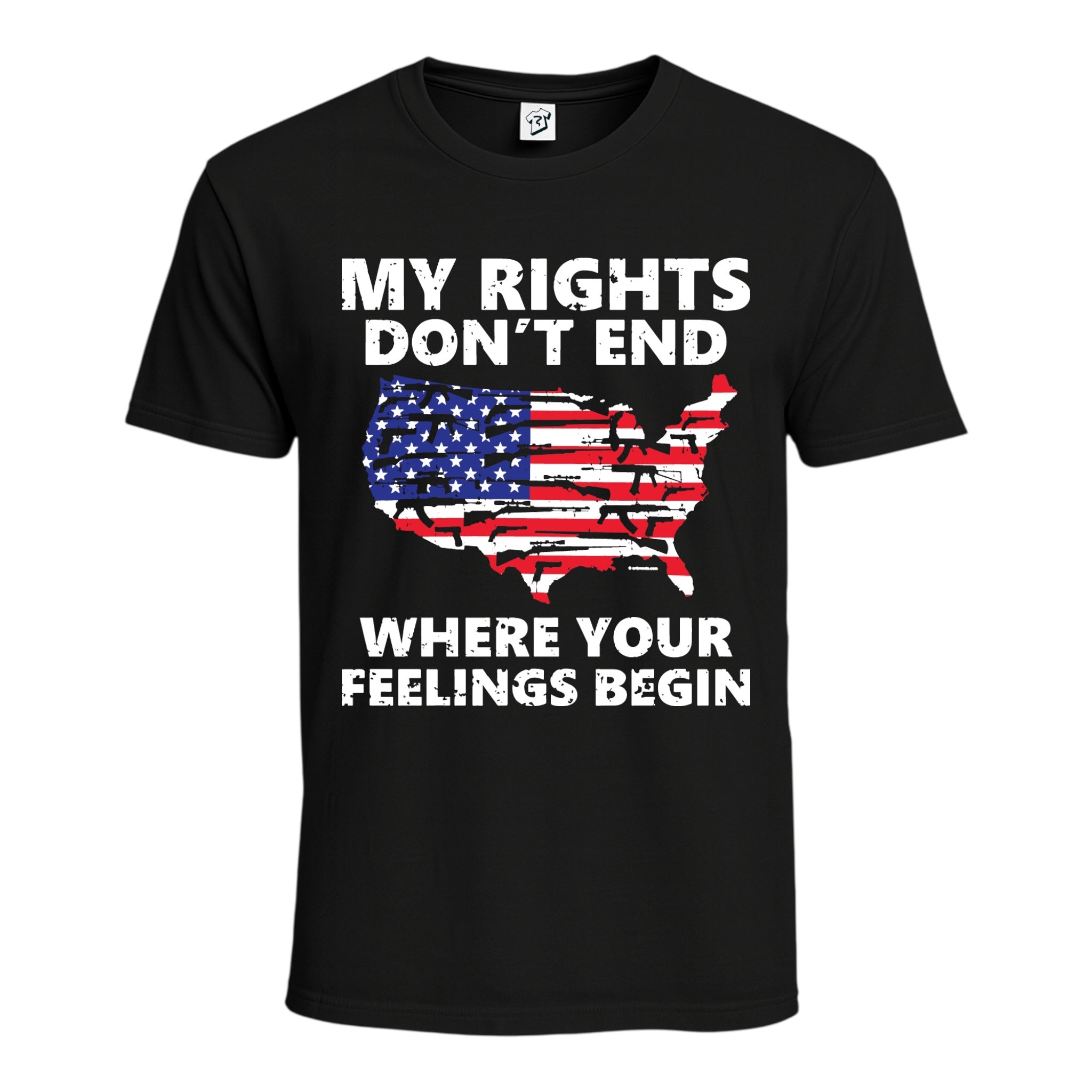 Tees Club graphic tee My Rights Don't End Where Your Feelings Begin - Cotton Tee Navy Size M detail