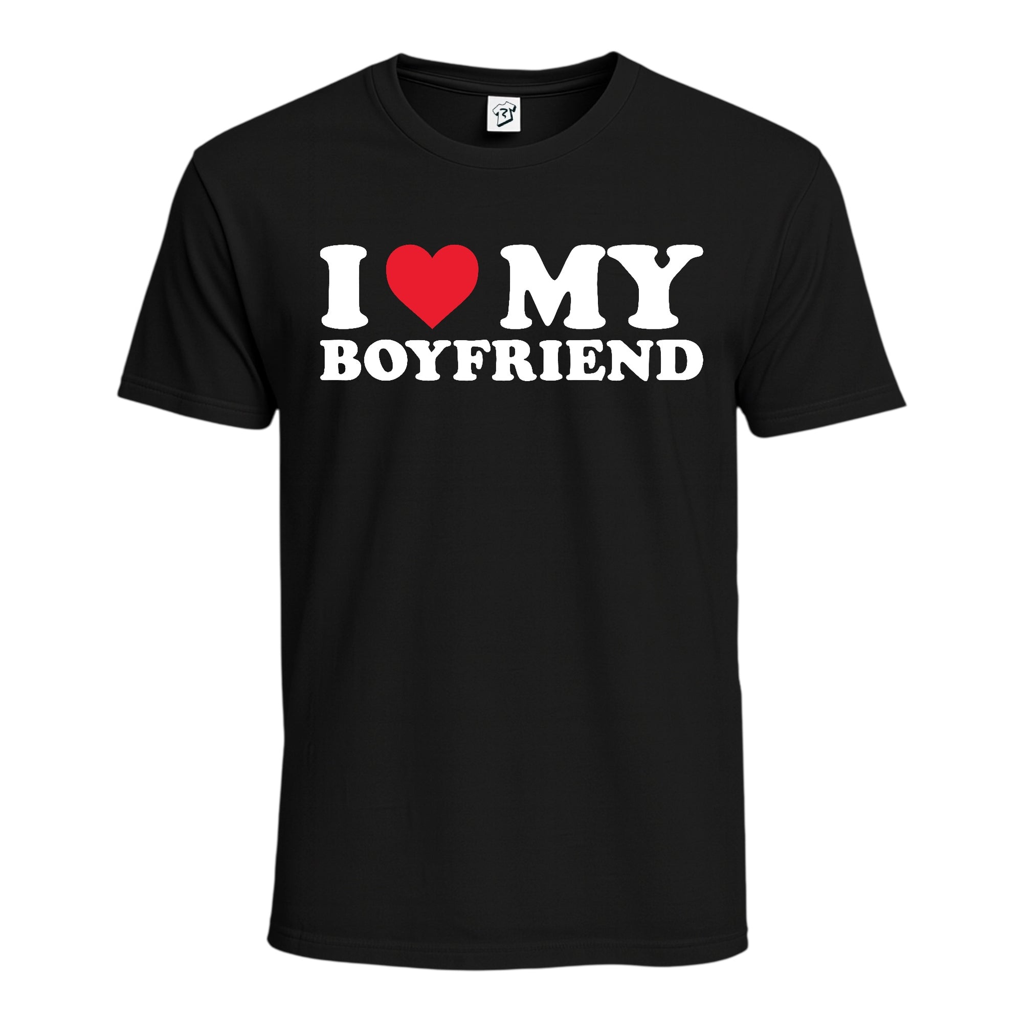 Tees Club graphic tee I Love My Boyfriend - Cotton Tee Navy Size S front view