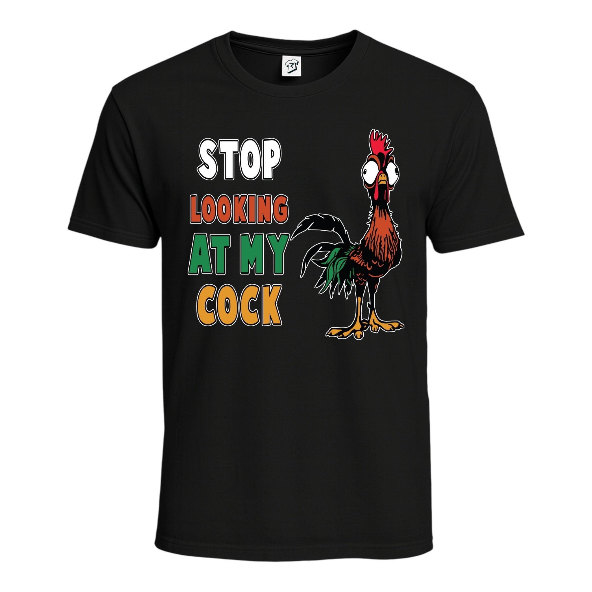 Tees Club graphic tee Stop Looking At My Cock - Cotton Tee Navy Size M detail