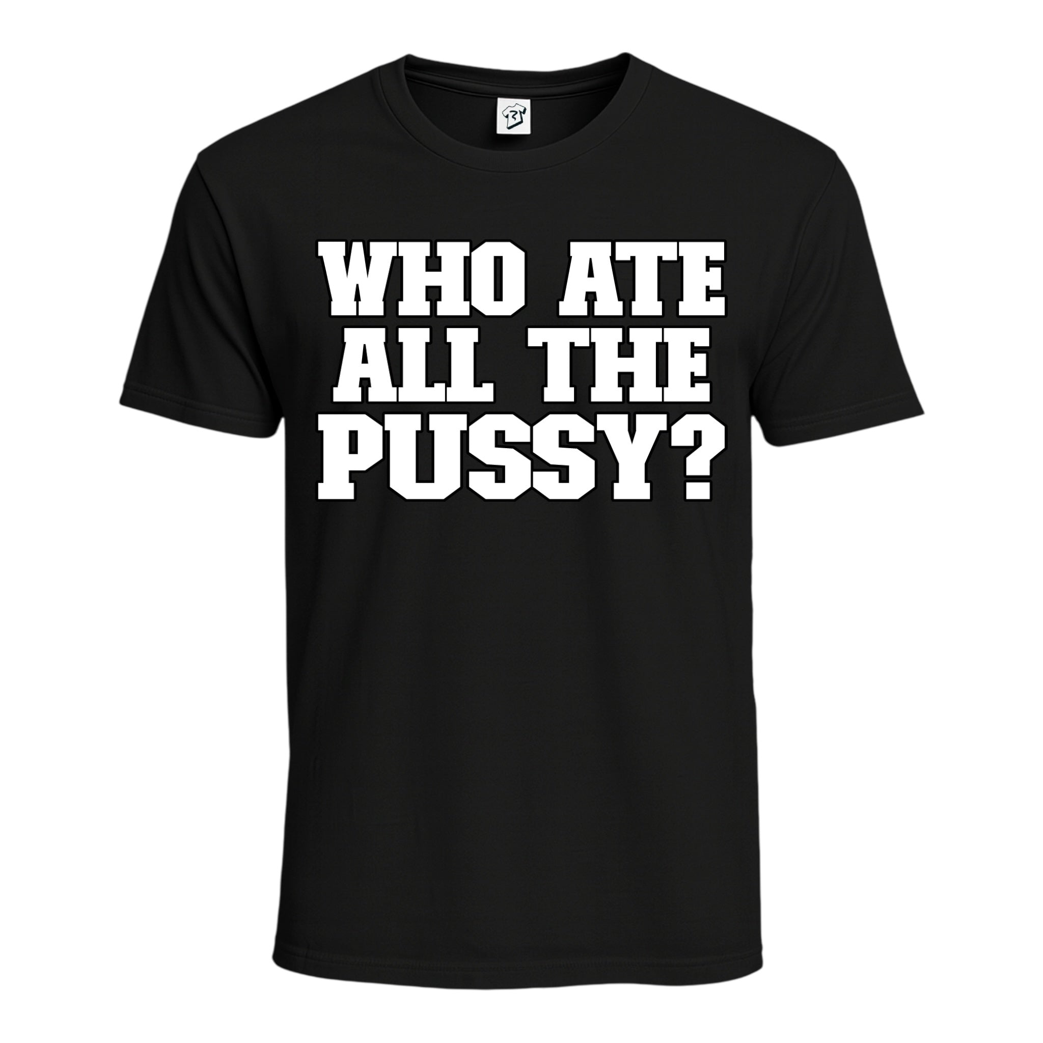 Tees Club graphic tee Who Ate All The Pussy? - Cotton Tee Navy Size M detail