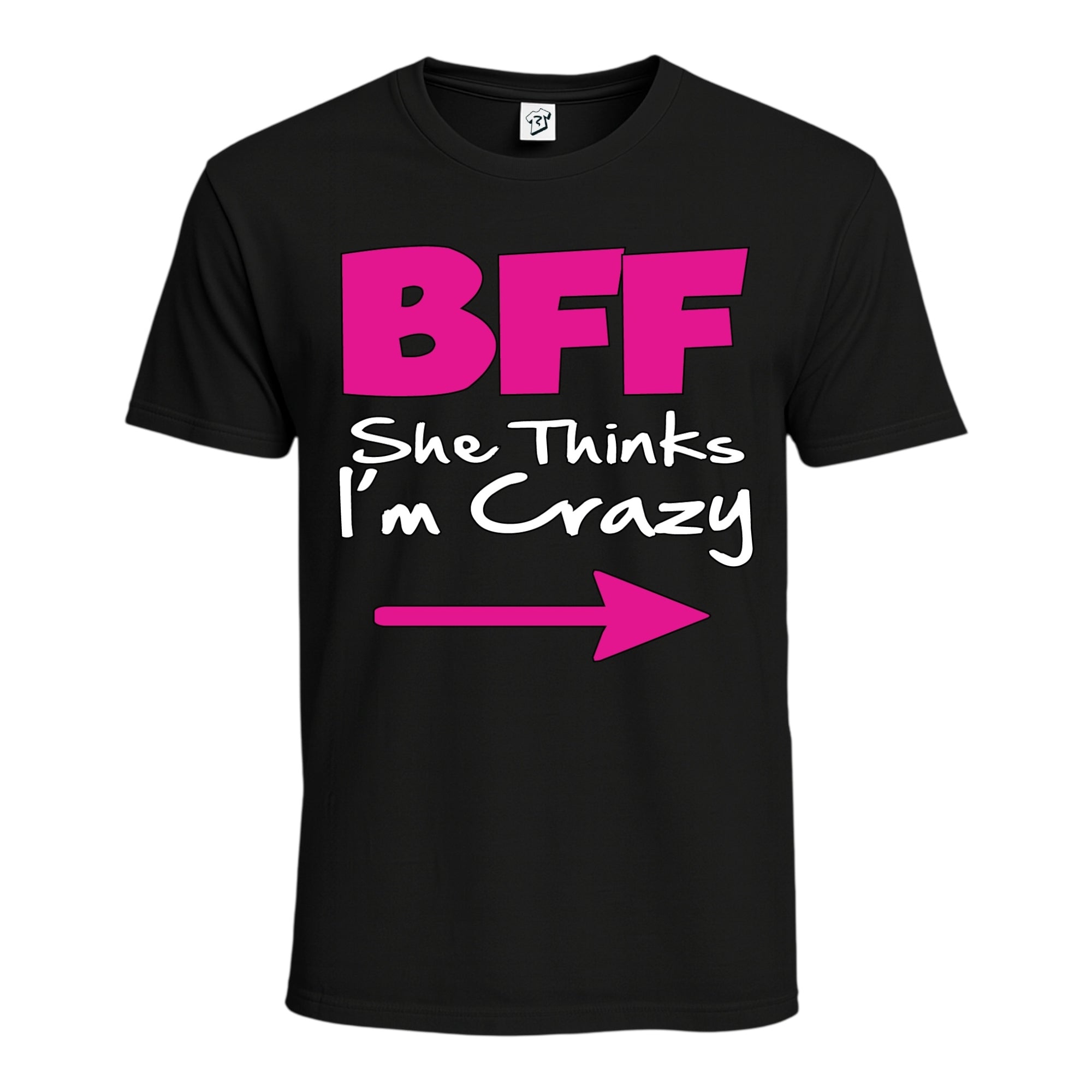 Tees Club graphic tee BFF She Thinks I'm Crazy - Cotton Tee Navy Size S front view