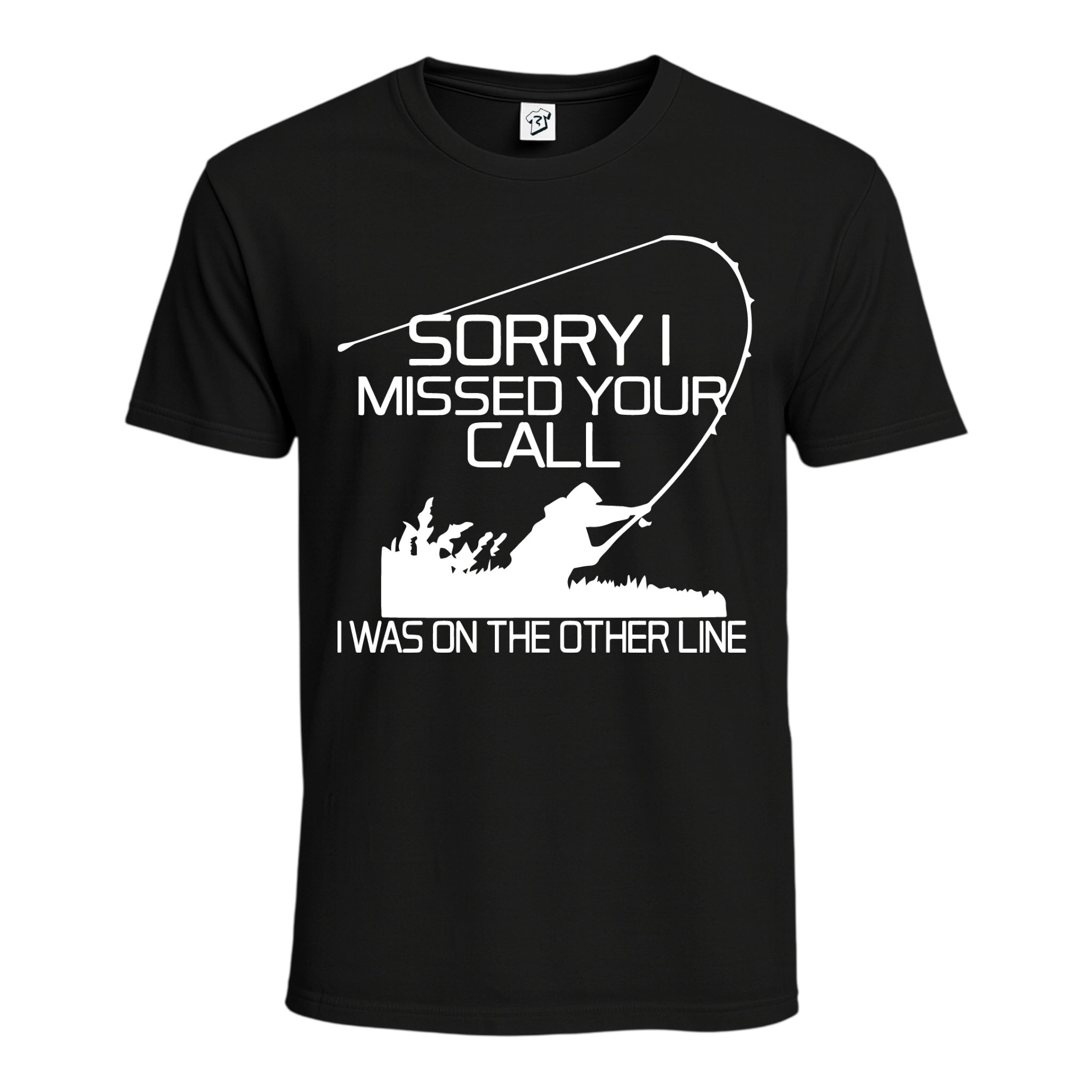 Tees Club graphic tee Sorry I Missed Your Call I Was On the Other Line - Cotton Tee Navy Size M detail