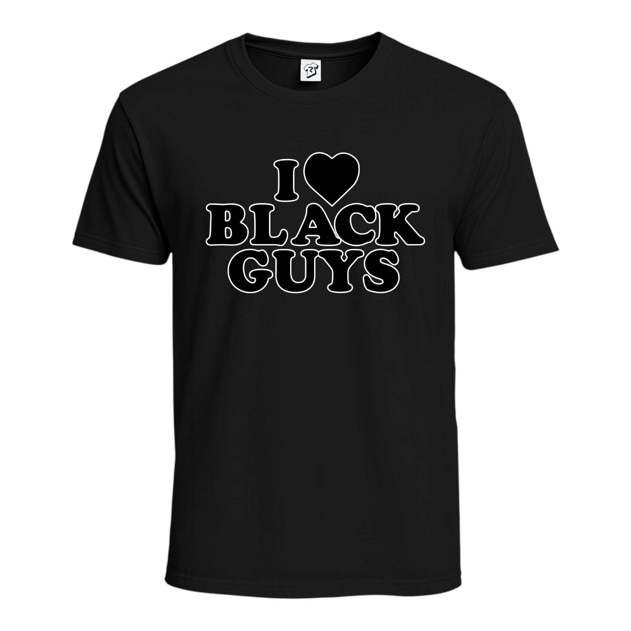 Tees Club graphic tee I Love Black Guys (Black) - Cotton Tee Navy Size S front view