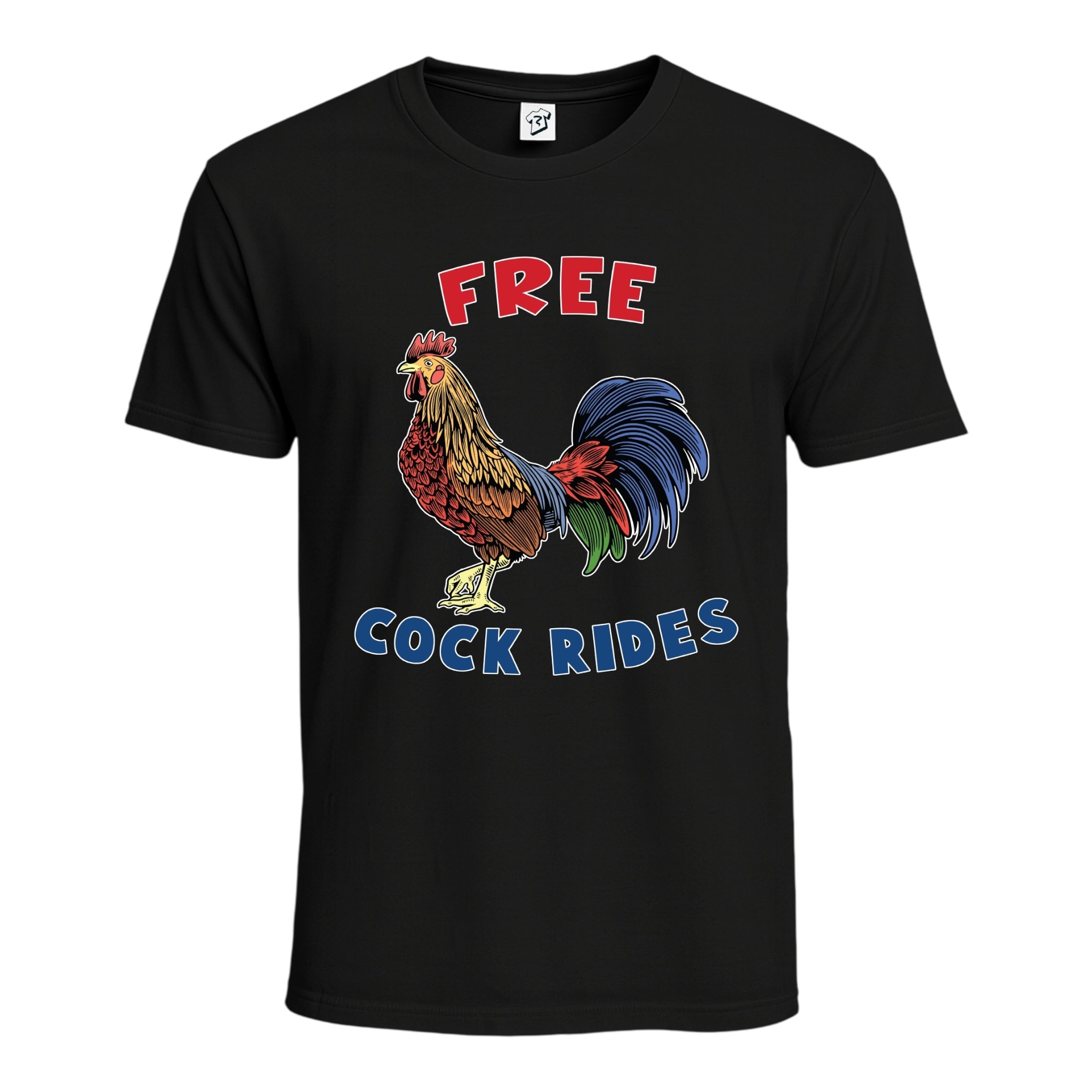 Tees Club graphic tee Free Cock Rides - Cotton Tee Navy Size L detail