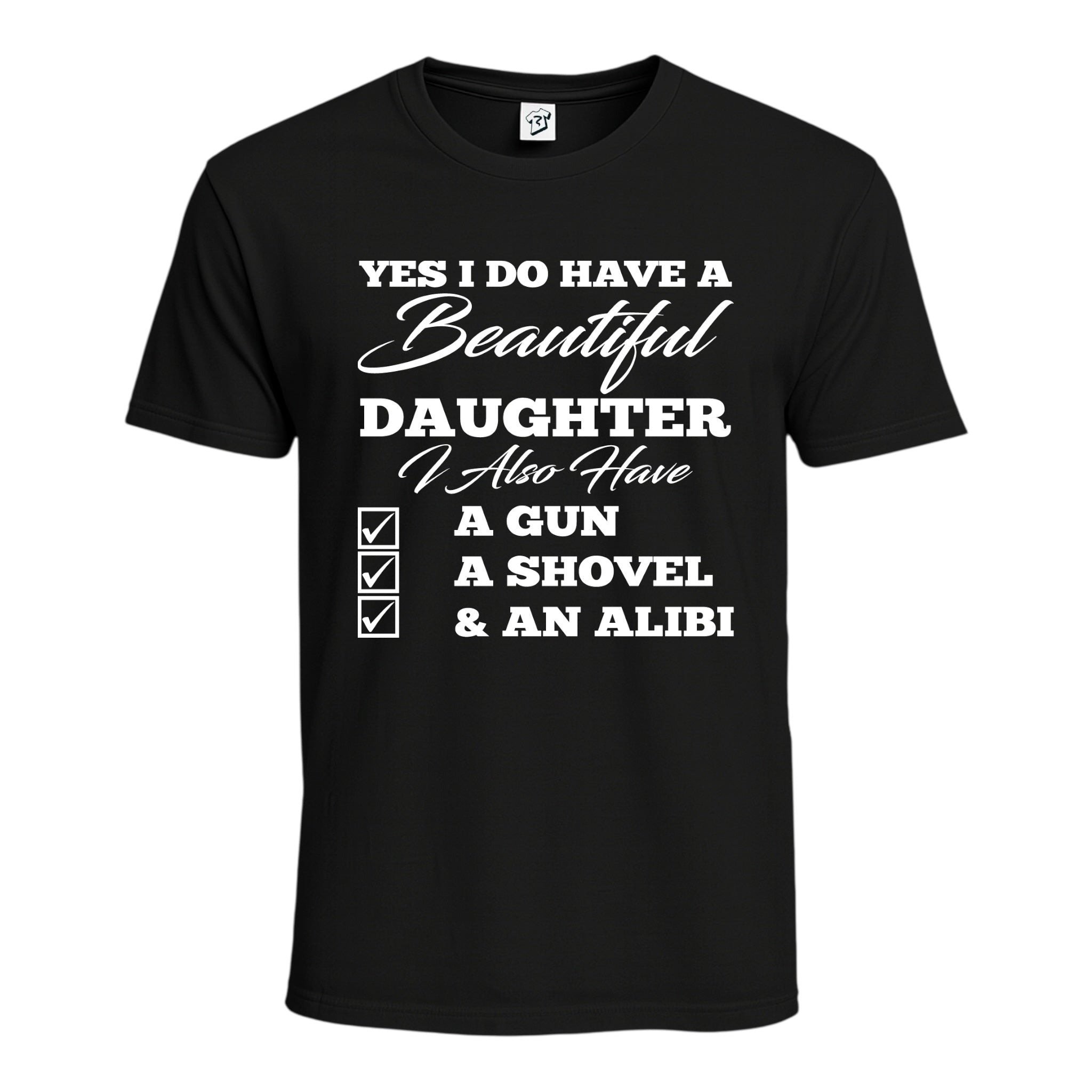 Tees Club graphic tee I Have a Beautiful Daughter - Cotton Tee Navy Size M detail