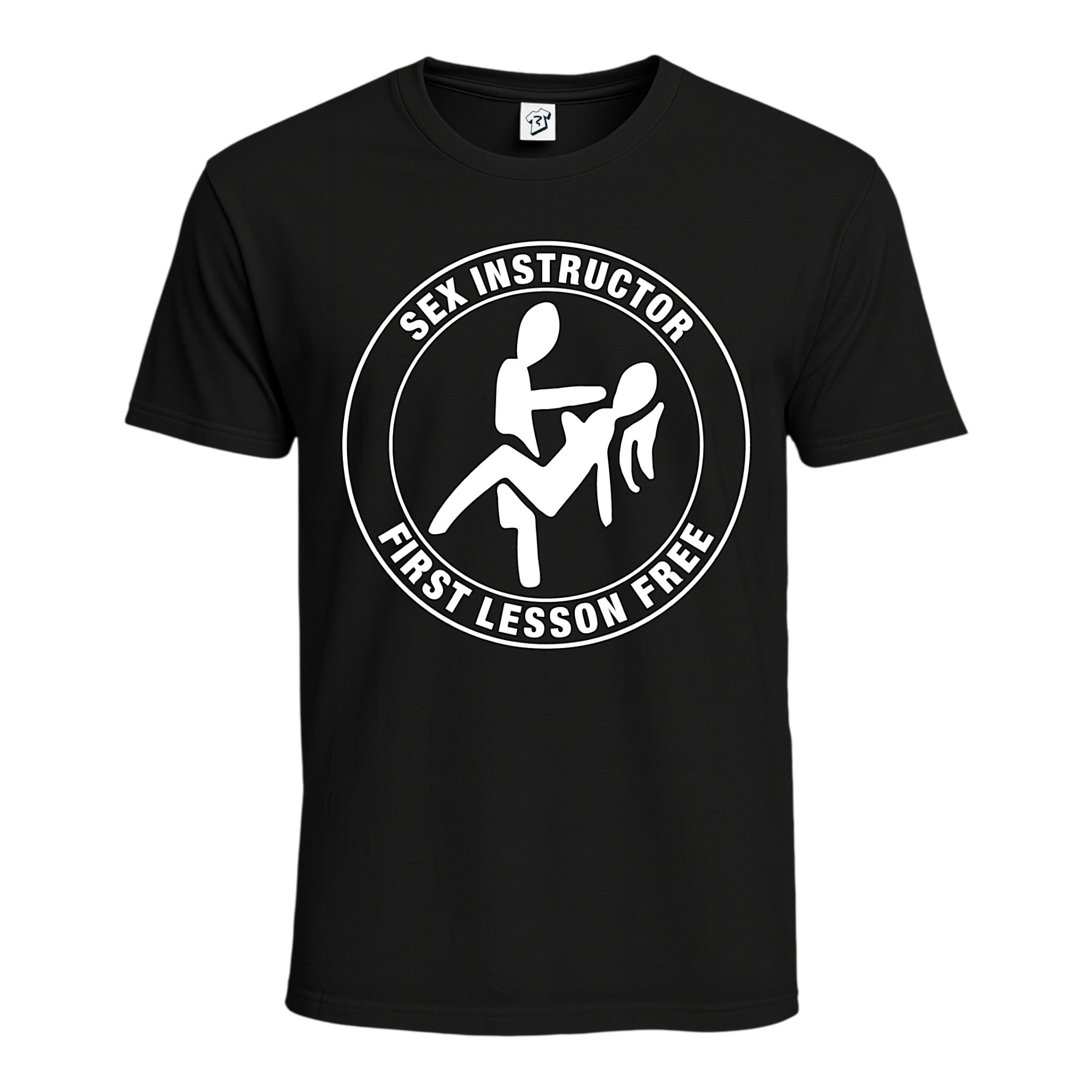 Tees Club graphic tee Sex Instructor First Lesson Free - Cotton Tee Navy Size M detail