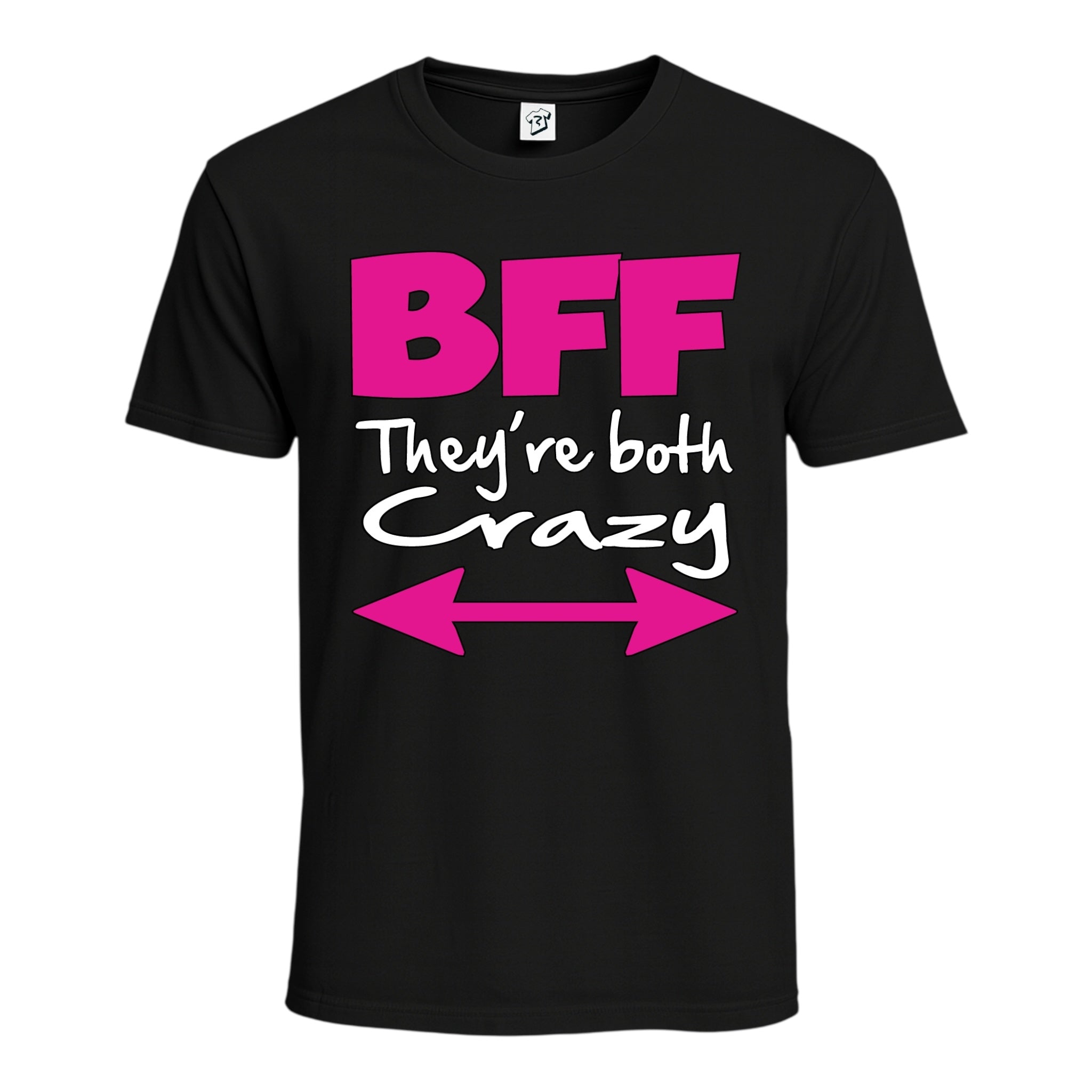 Tees Club graphic tee BFF They're Both Crazy - Cotton Tee Navy Size S front view