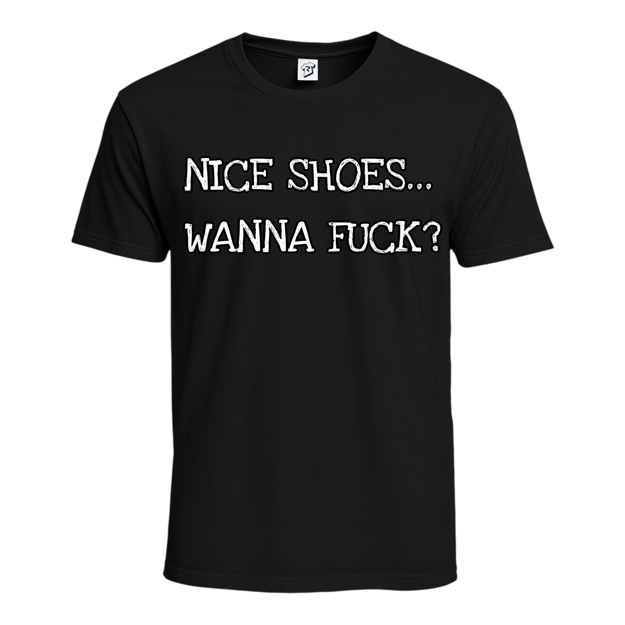 Tees Club graphic tee Nice Shoes...Wanna Fuck? - Cotton Tee Navy Size M detail