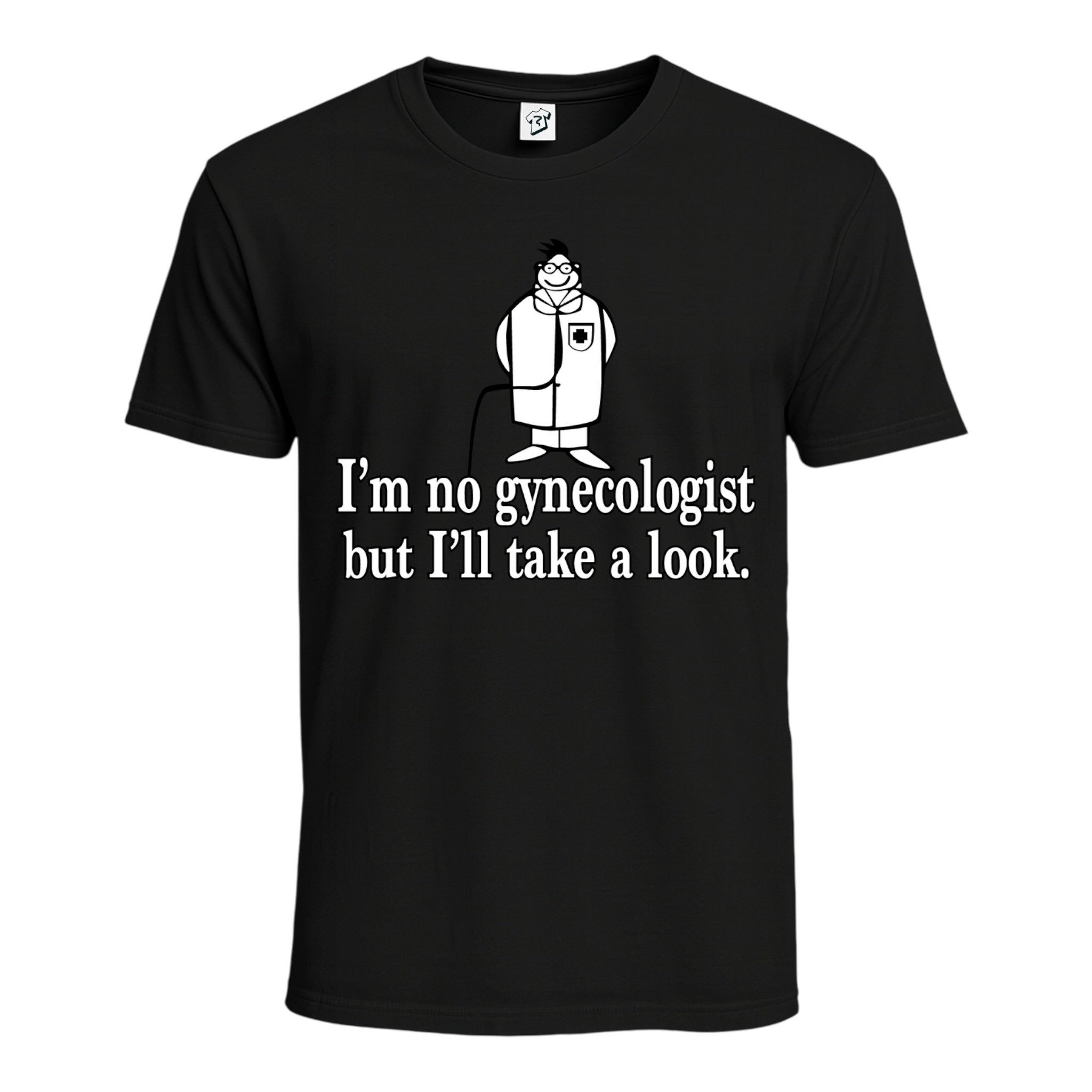 Tees Club graphic tee I'm No Gynecologist But I'll Take a Look - Cotton Tee Navy Size M detail