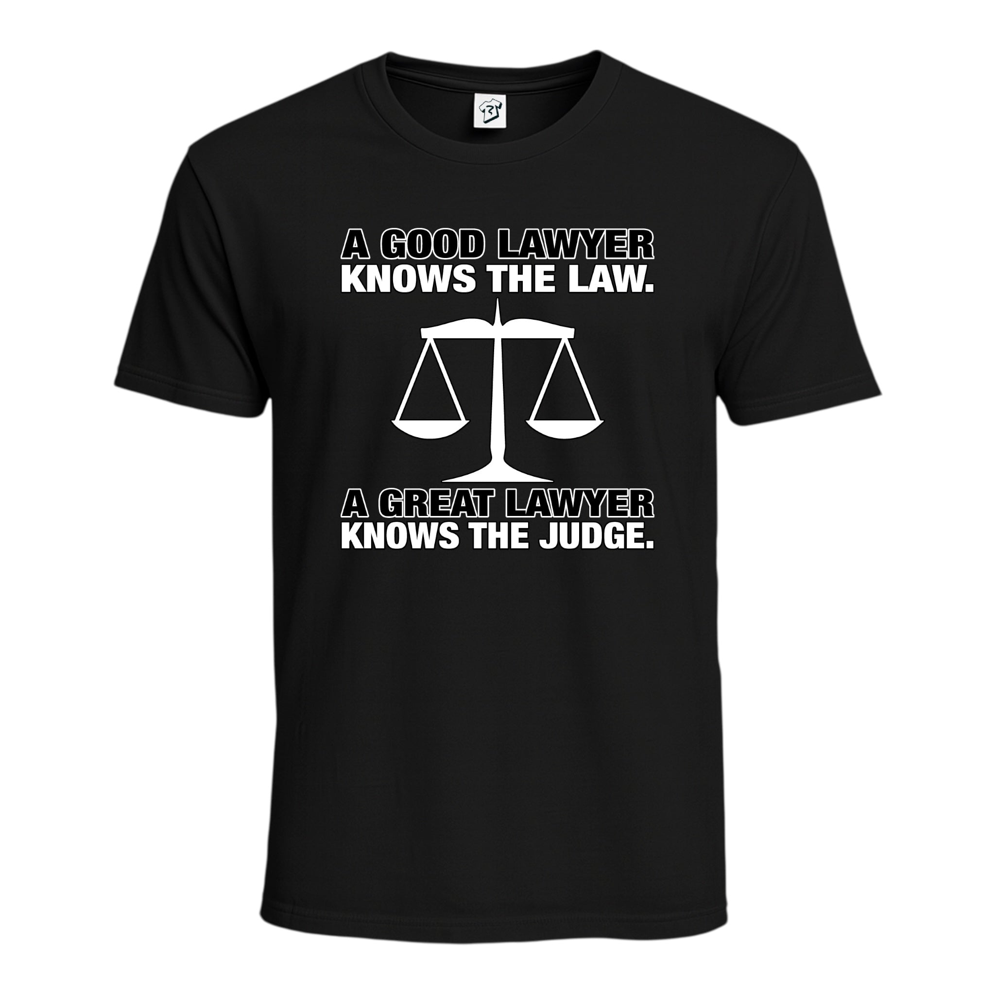 Tees Club graphic tee A Good Lawyer Knows the Law - Cotton Tee Navy Size M detail