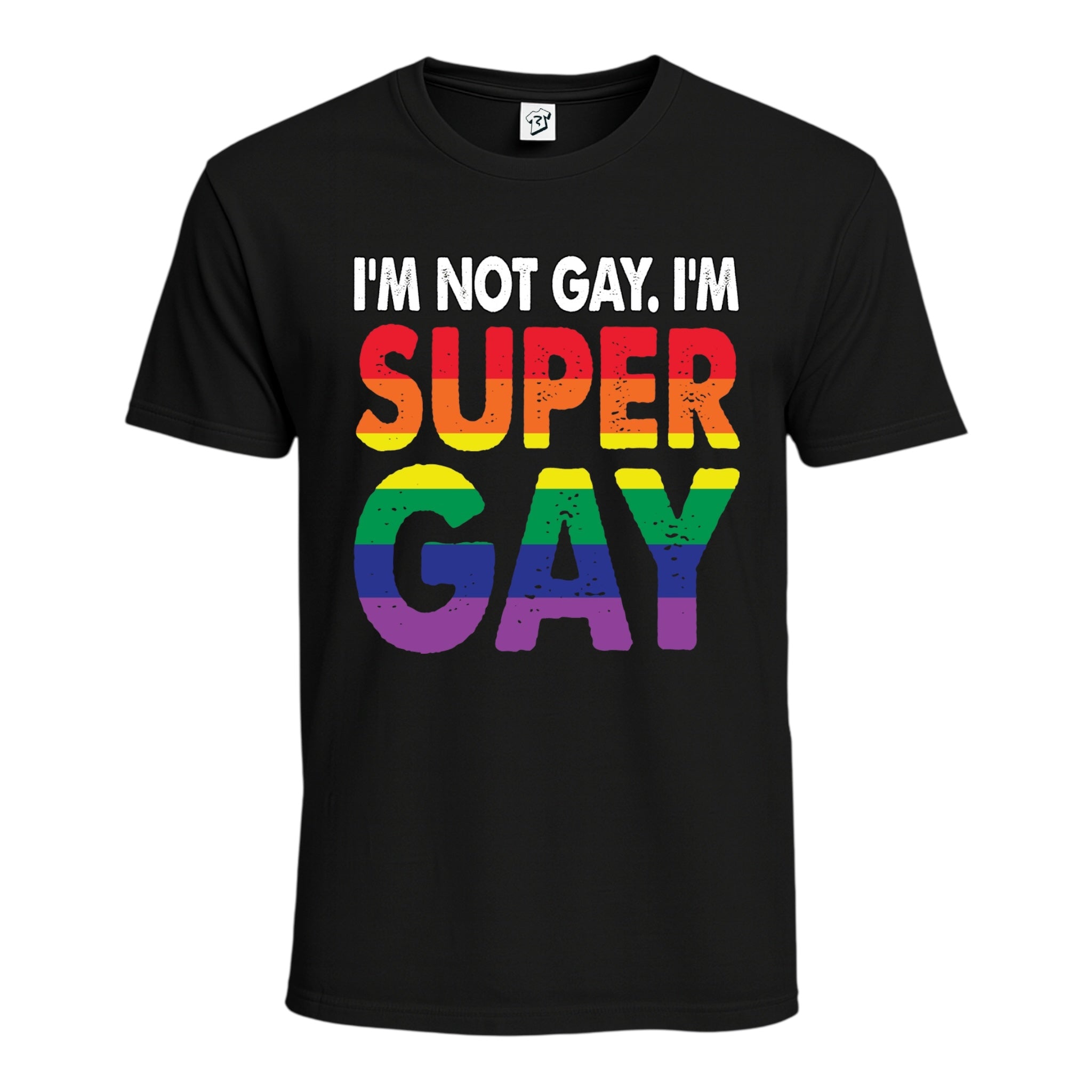 Tees Club graphic tee I'm Not Gay I'm Super Gay - Cotton Tee Navy Size M detail