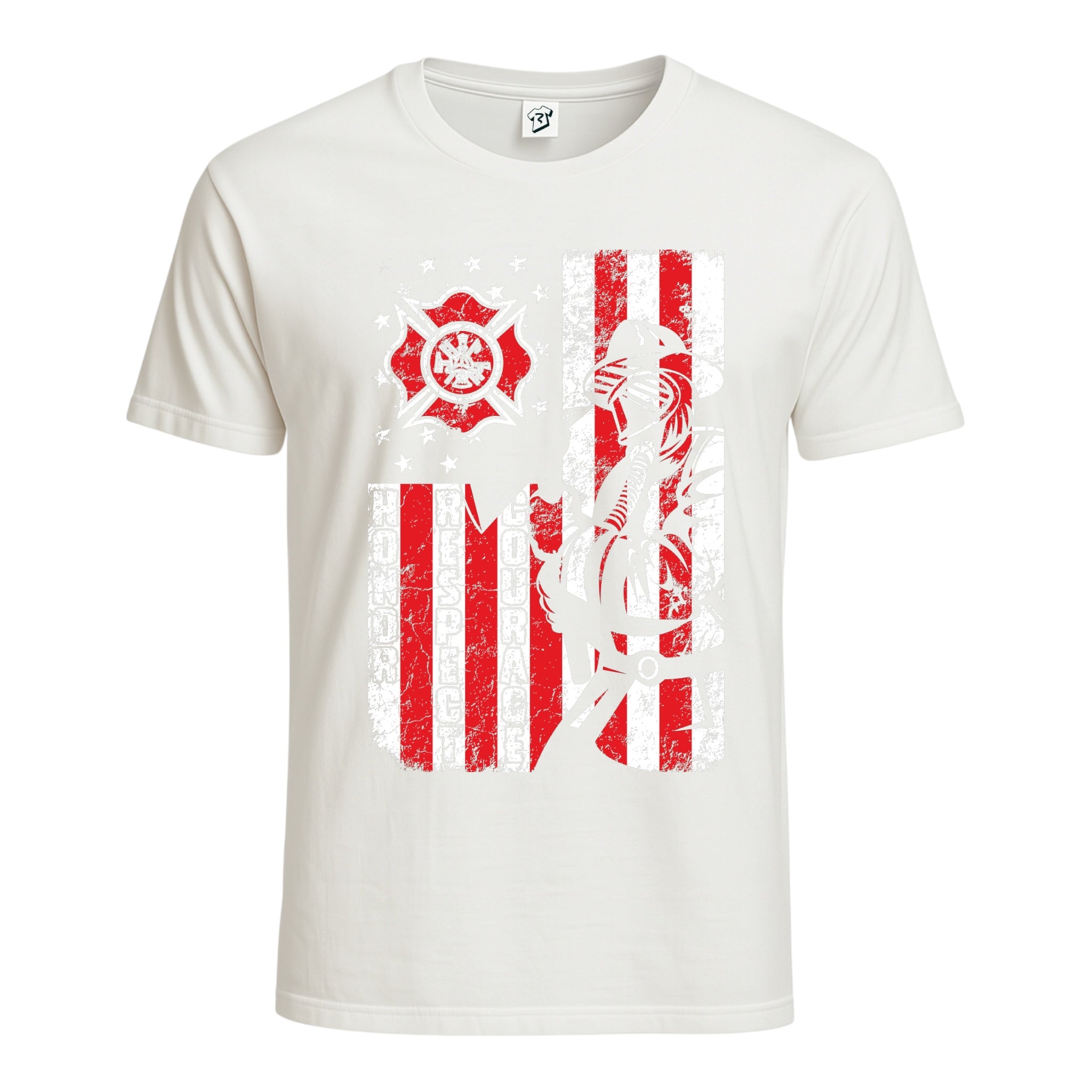 Tees Club graphic tee Firefighters Honor Respect - Cotton Tee Navy Size 3XL detail