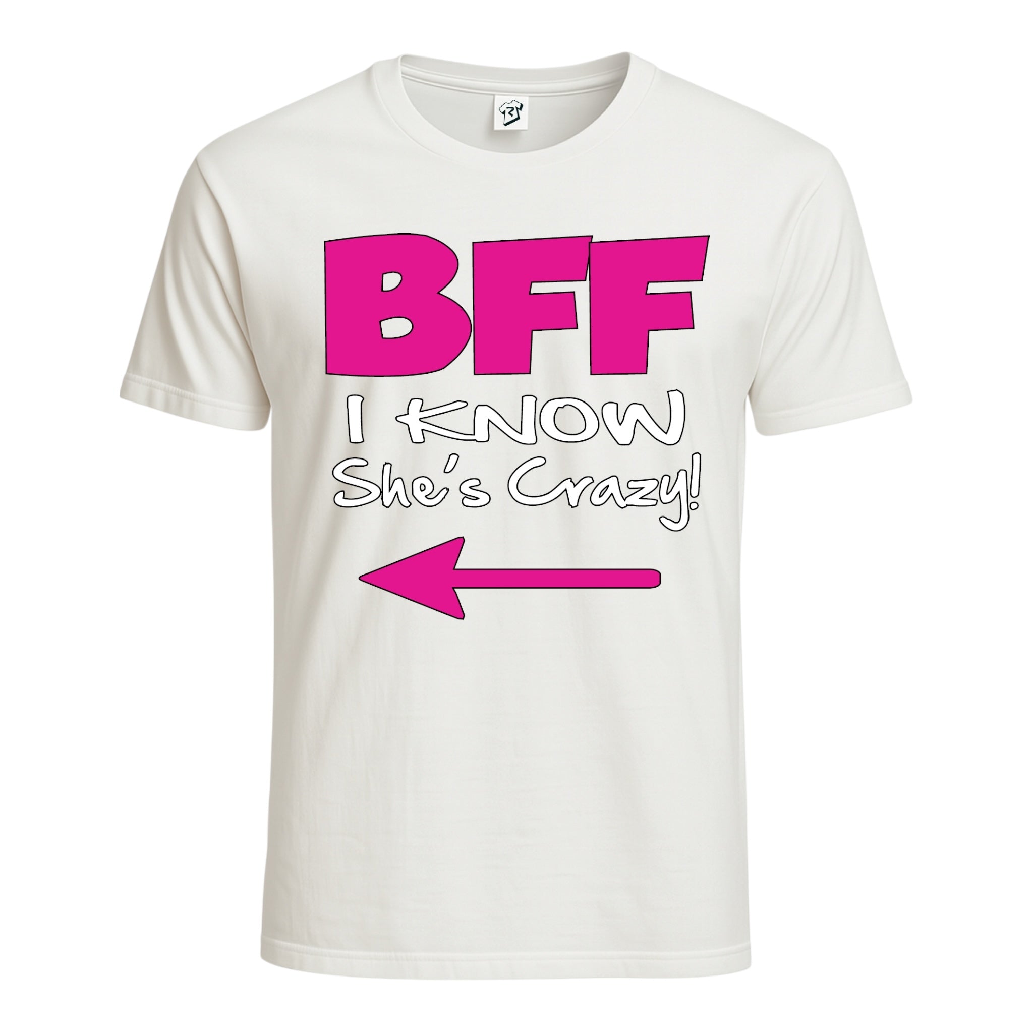 Tees Club graphic tee BFF I Know She Is Crazy - Cotton Tee Navy Size 3XL detail