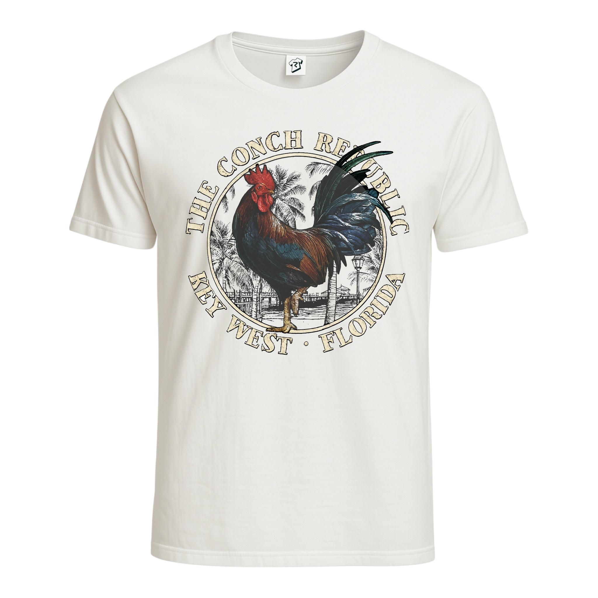 Tees Club graphic tee Rooster Conch Rep KW - Cotton Tee Navy Size 2XL detail