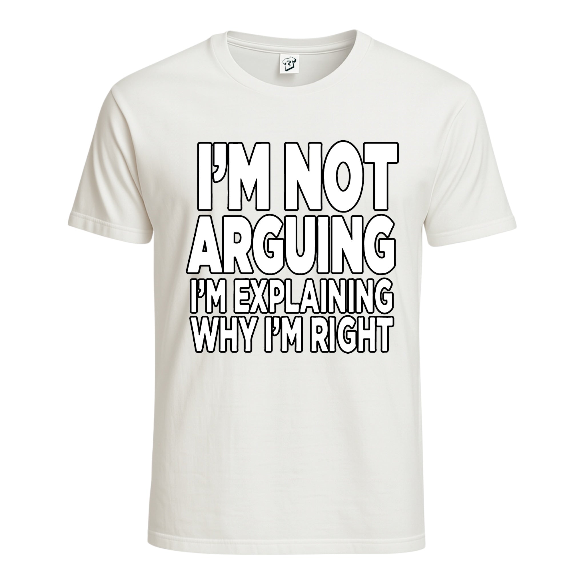 Tees Club graphic tee I'm Not Arguing I'm Explaining Why I'm Right - Cotton Tee Navy Size 3XL detail