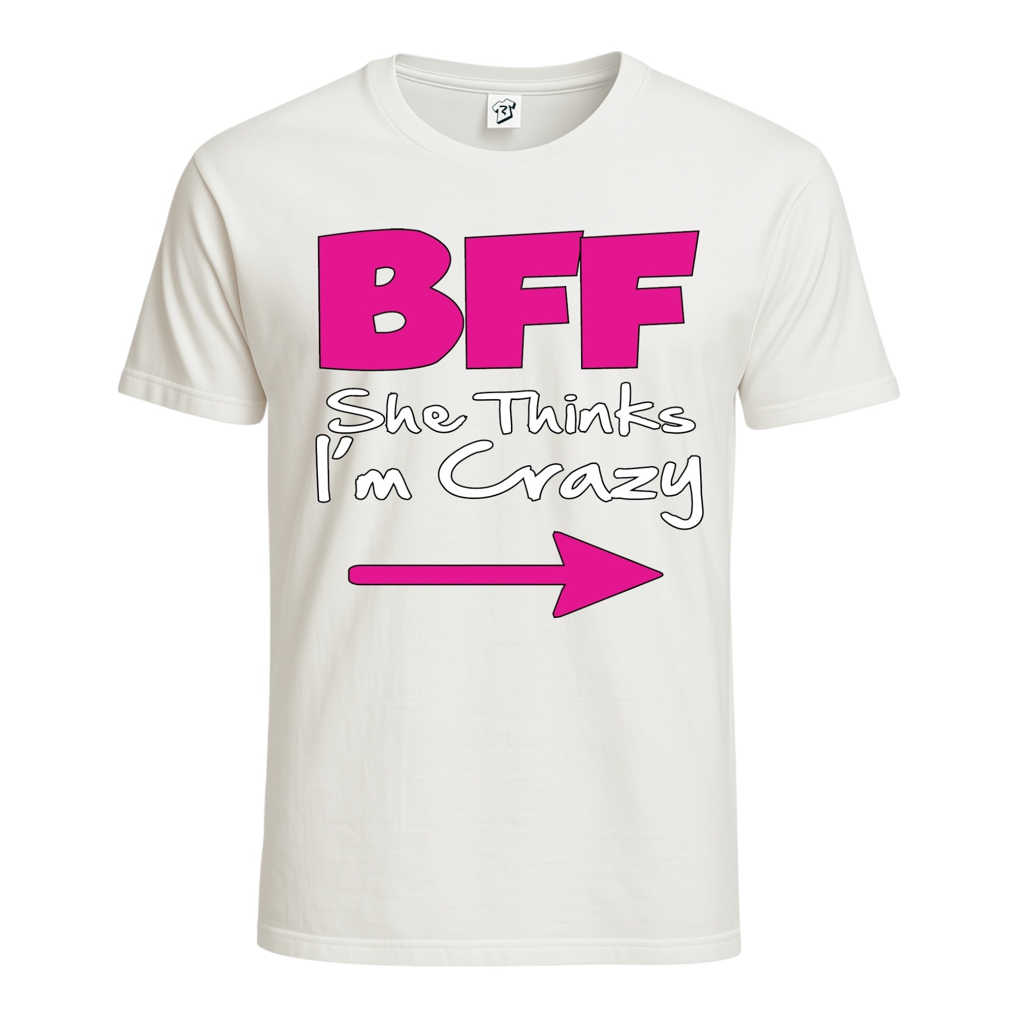 Tees Club graphic tee BFF She Thinks I'm Crazy - Cotton Tee Navy Size 3XL detail