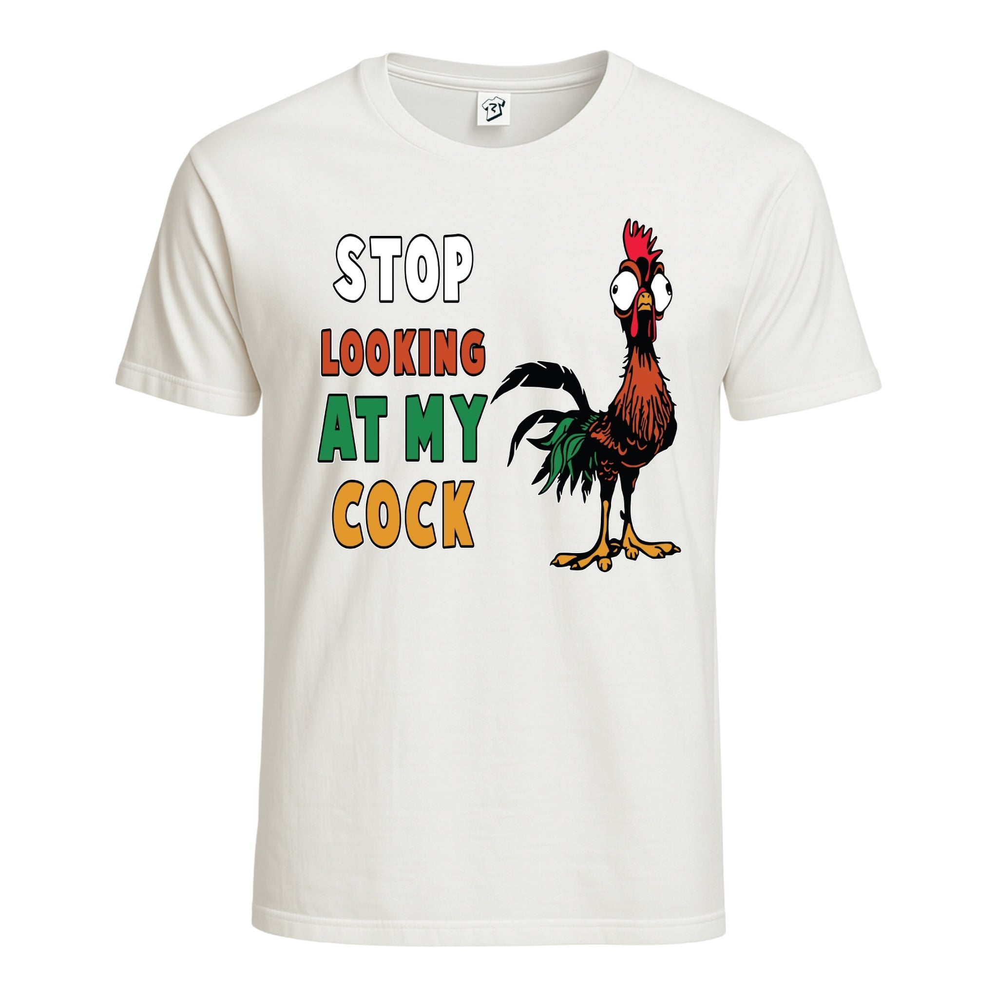 Tees Club graphic tee Stop Looking At My Cock - Cotton Tee Navy Size 2XL detail