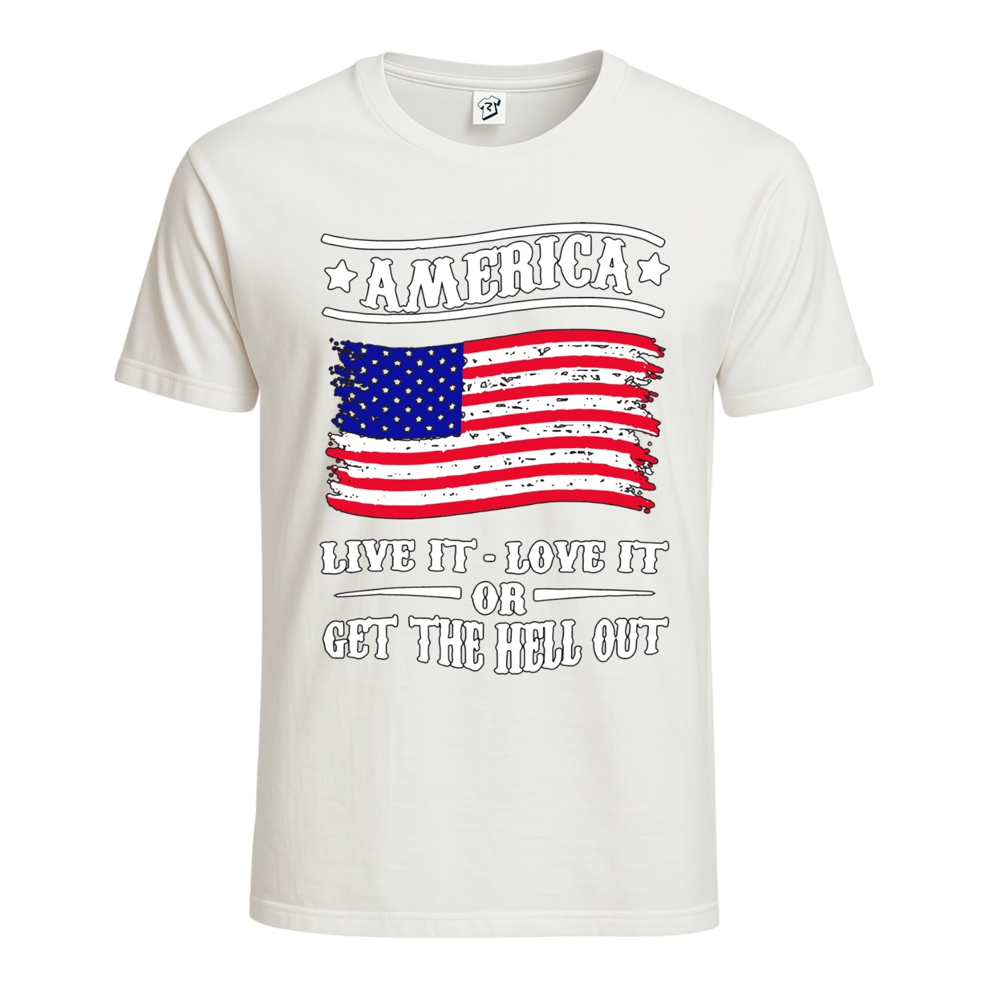Tees Club graphic tee America Live It, Love It or Get the Hell Out - Cotton Tee Navy Size S front view