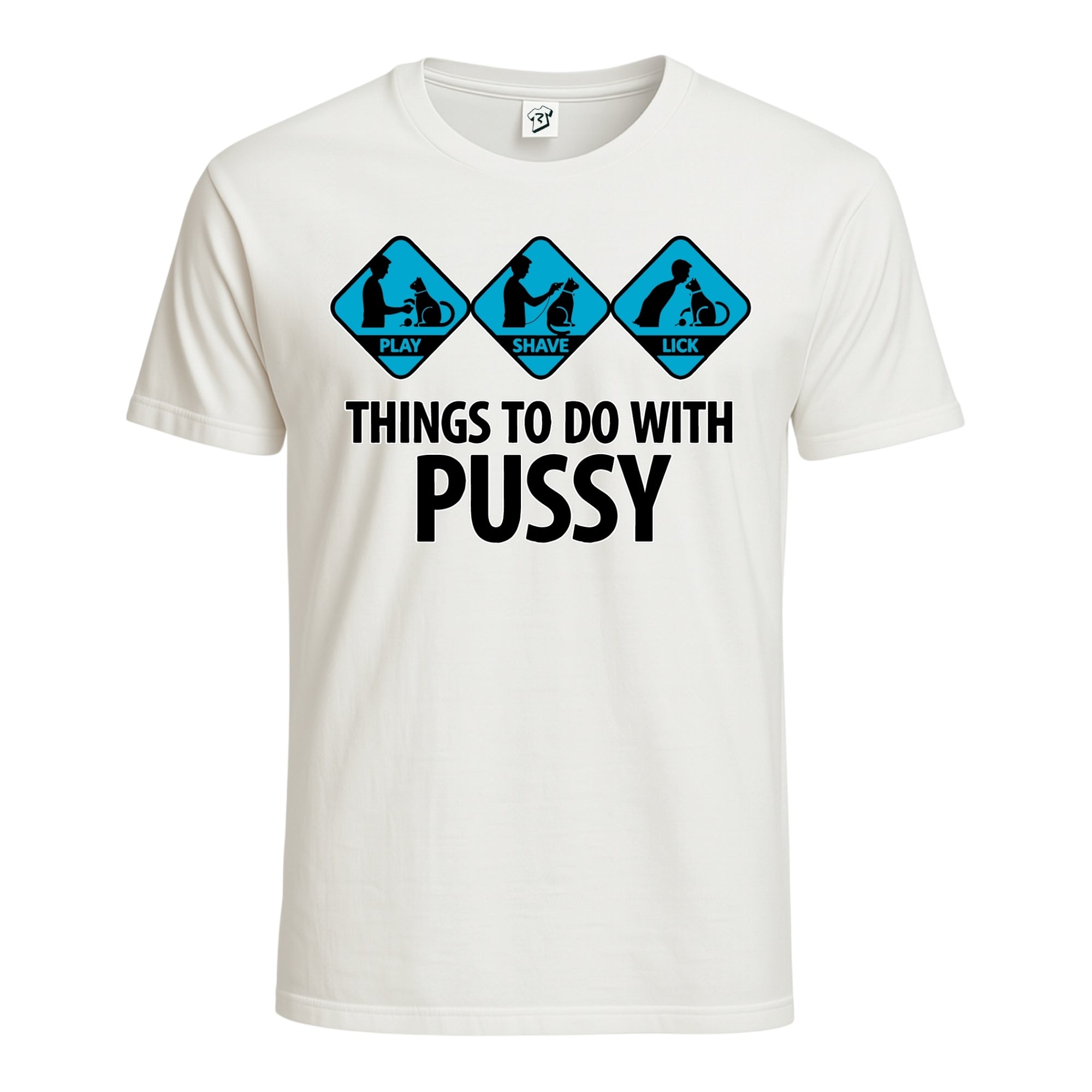 Tees Club graphic tee Things To Do With Pussy - Cotton Tee Navy Size S front view