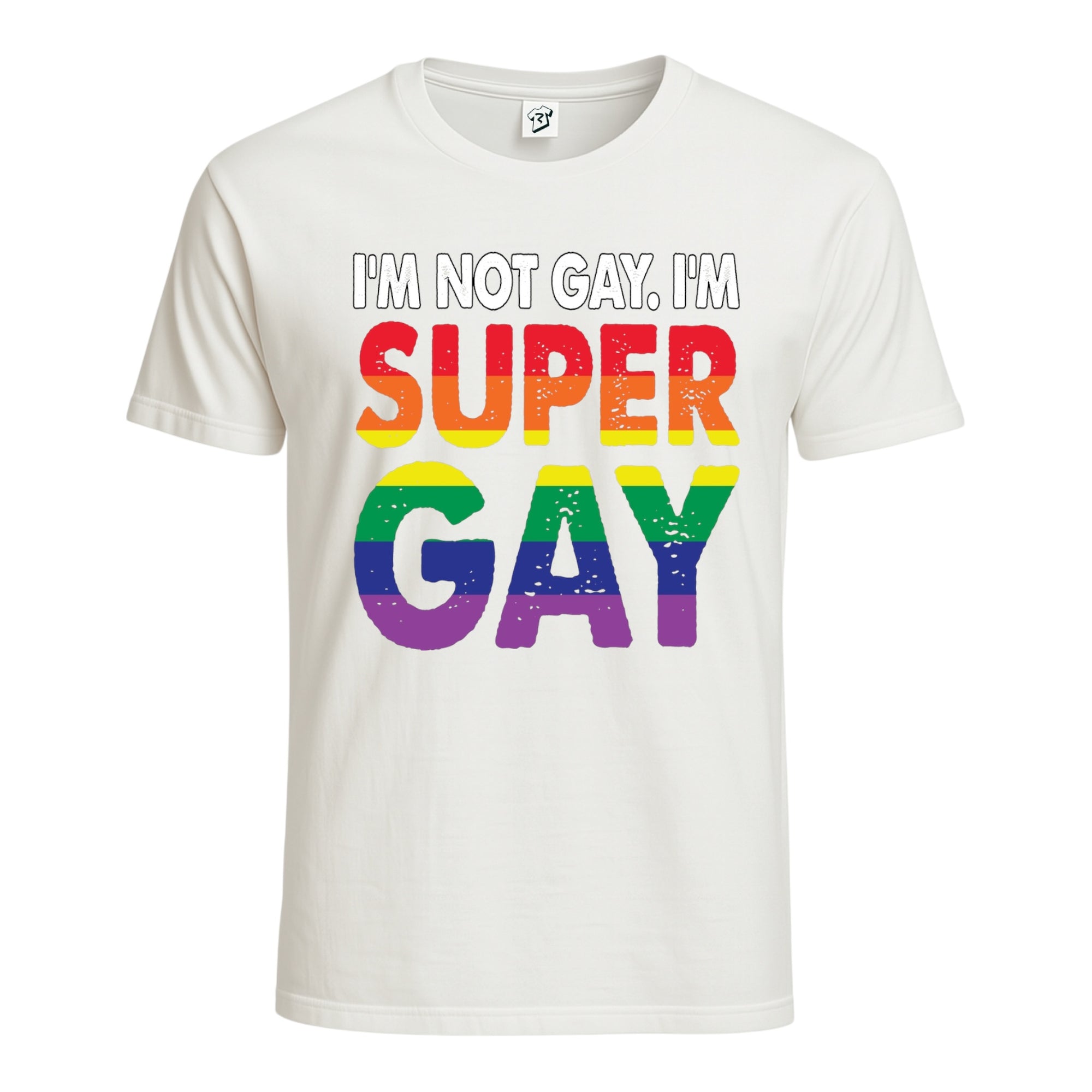 Tees Club graphic tee I'm Not Gay I'm Super Gay - Cotton Tee Navy Size S front view