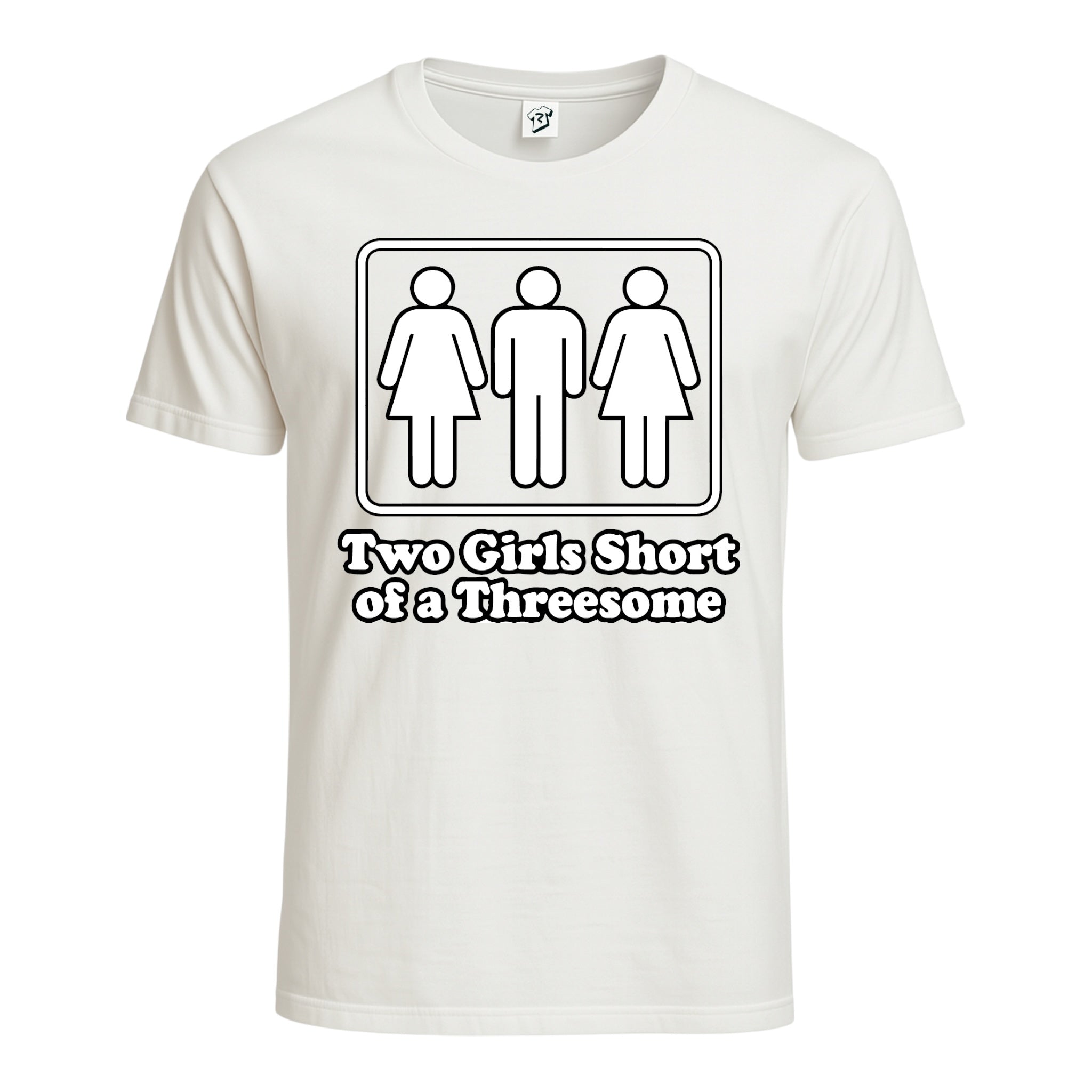 Tees Club graphic tee Two Girls Short of a Threesome - Cotton Tee Navy Size 2XL detail