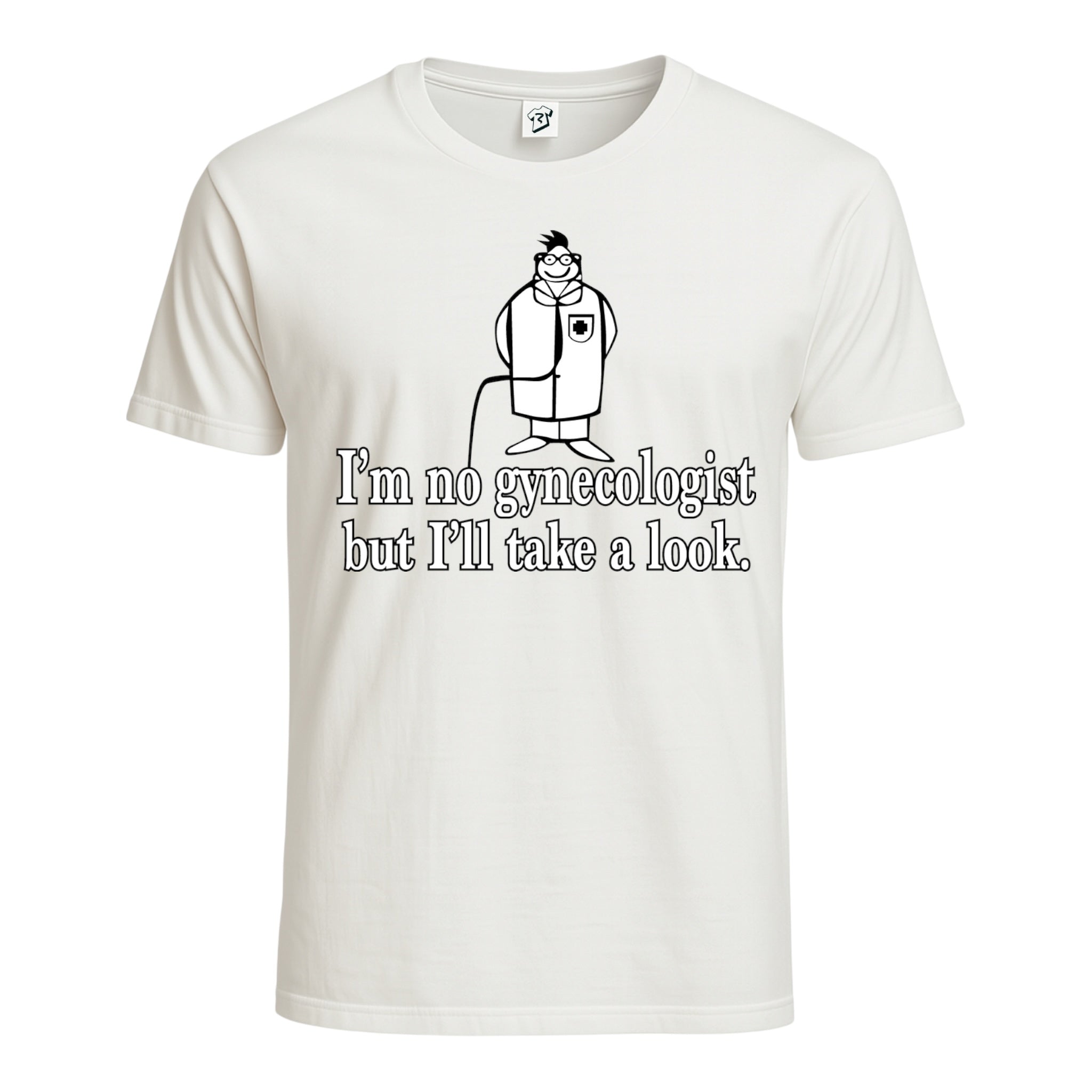 Tees Club graphic tee I'm No Gynecologist But I'll Take a Look - Cotton Tee Navy Size 3XL detail