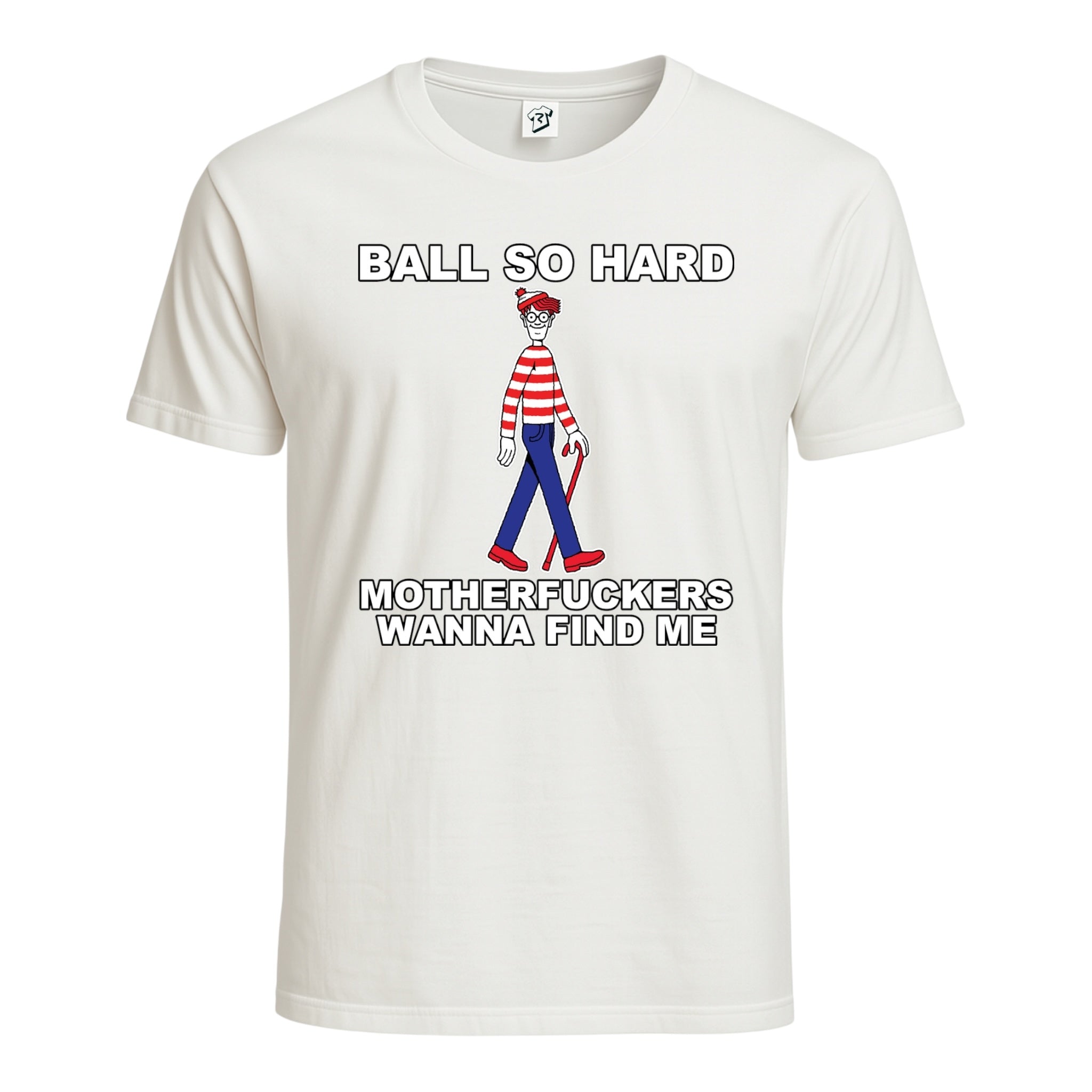 Tees Club graphic tee Ball So Hard Motherfuckers Wanna Find Me (Waldo) - Cotton Tee Navy Size 2XL detail