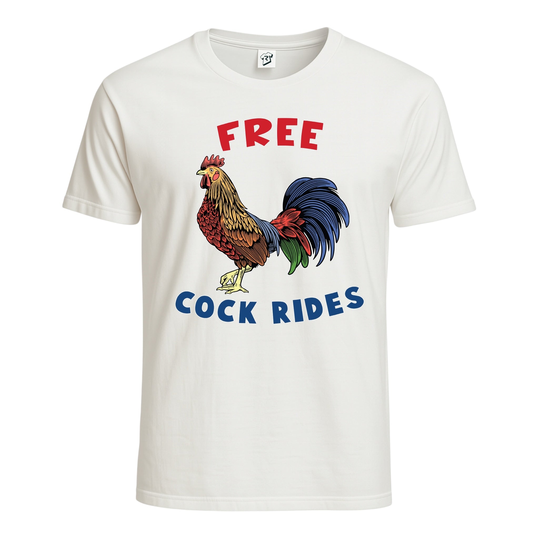Tees Club graphic tee Free Cock Rides - Cotton Tee Navy Size 3XL detail