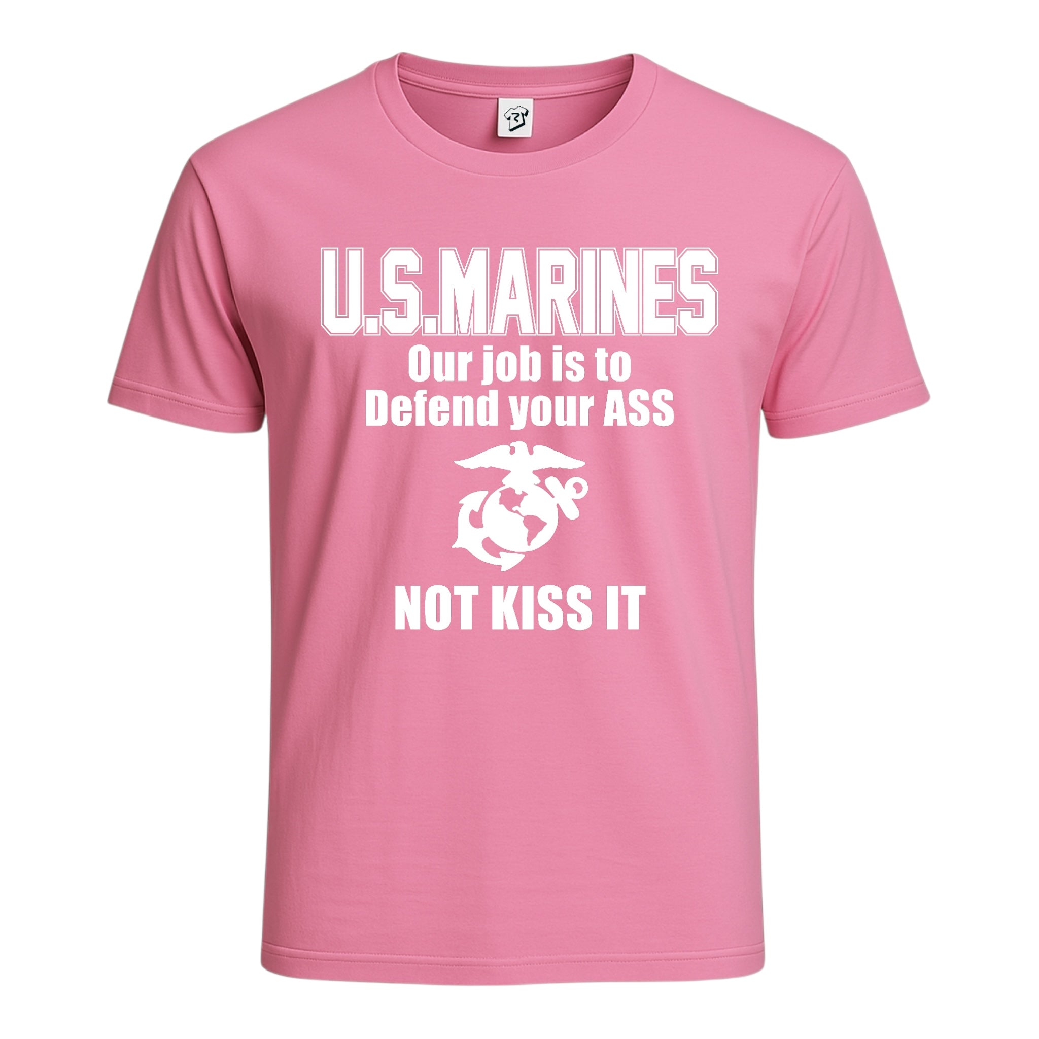 Tees Club graphic tee US Marines My Job Is to Defend Your Ass Not Kiss It - Cotton Tee Navy Size S back view