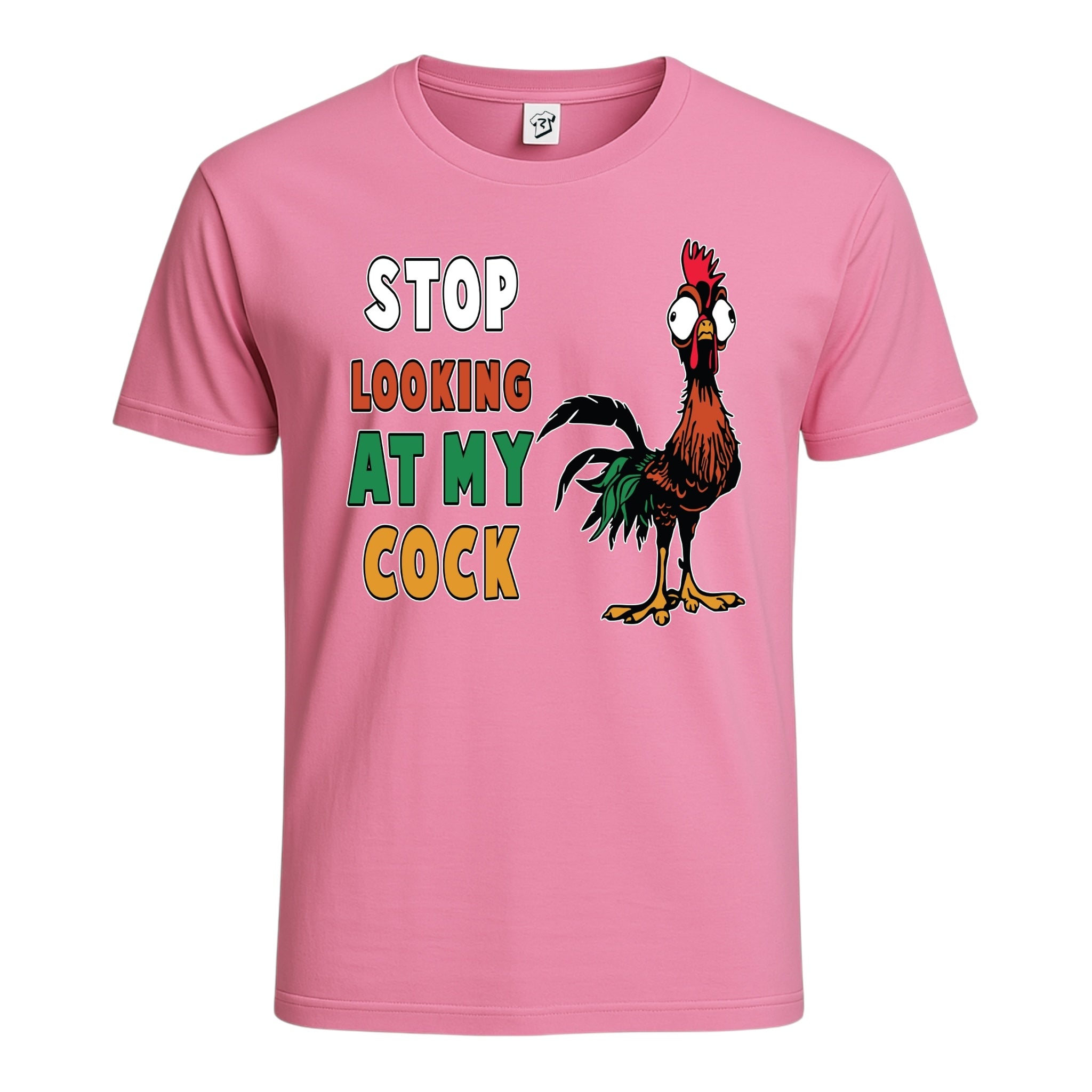 Tees Club graphic tee Stop Looking At My Cock - Cotton Tee Navy Size M detail