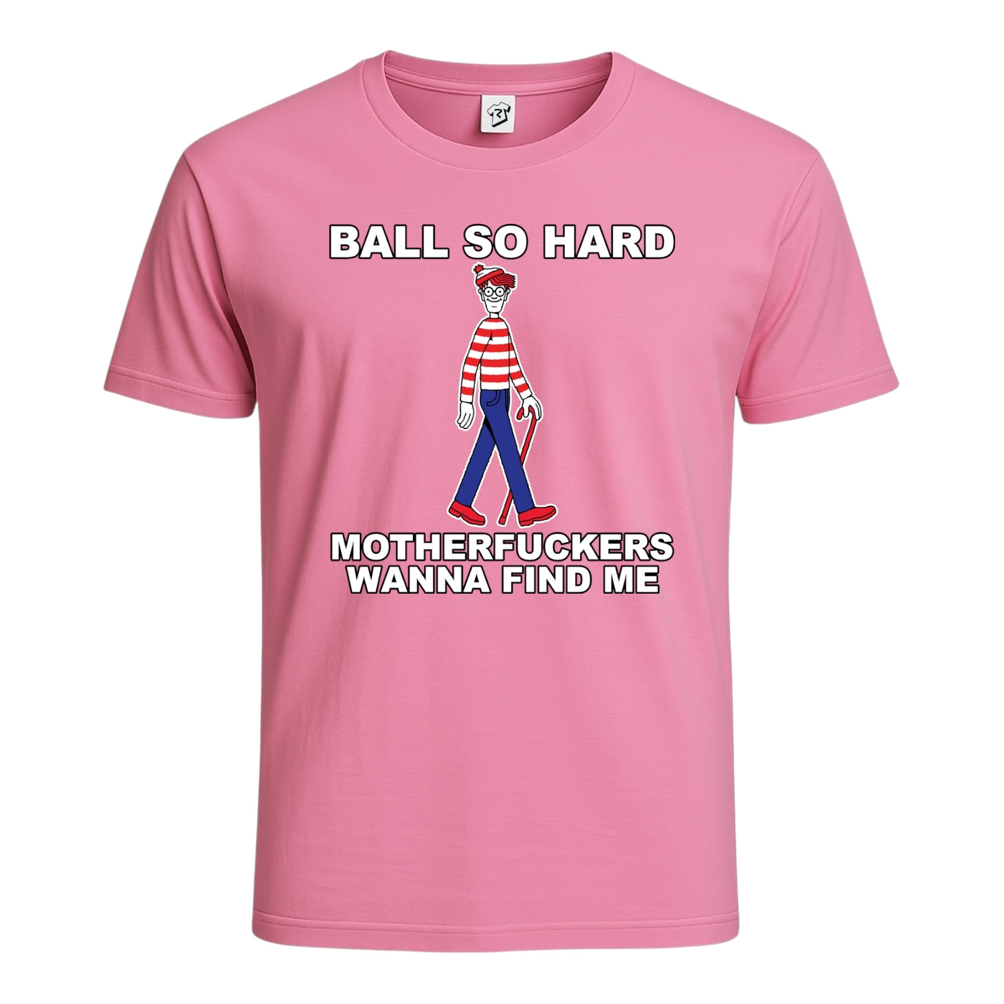 Tees Club graphic tee Ball So Hard Motherfuckers Wanna Find Me (Waldo) - Cotton Tee Navy Size M detail