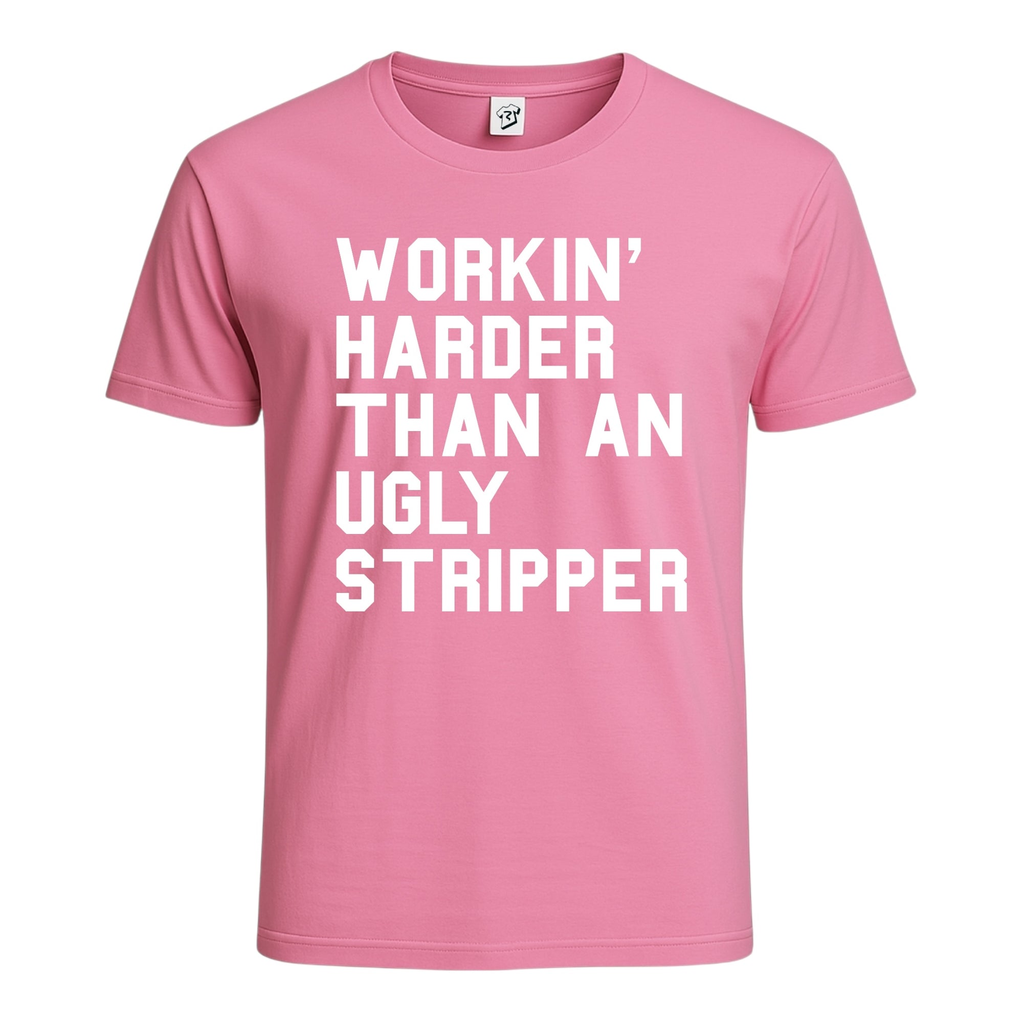 Tees Club graphic tee Workin' Harder Than an Ugly Stripper - Cotton Tee Navy Size S back view