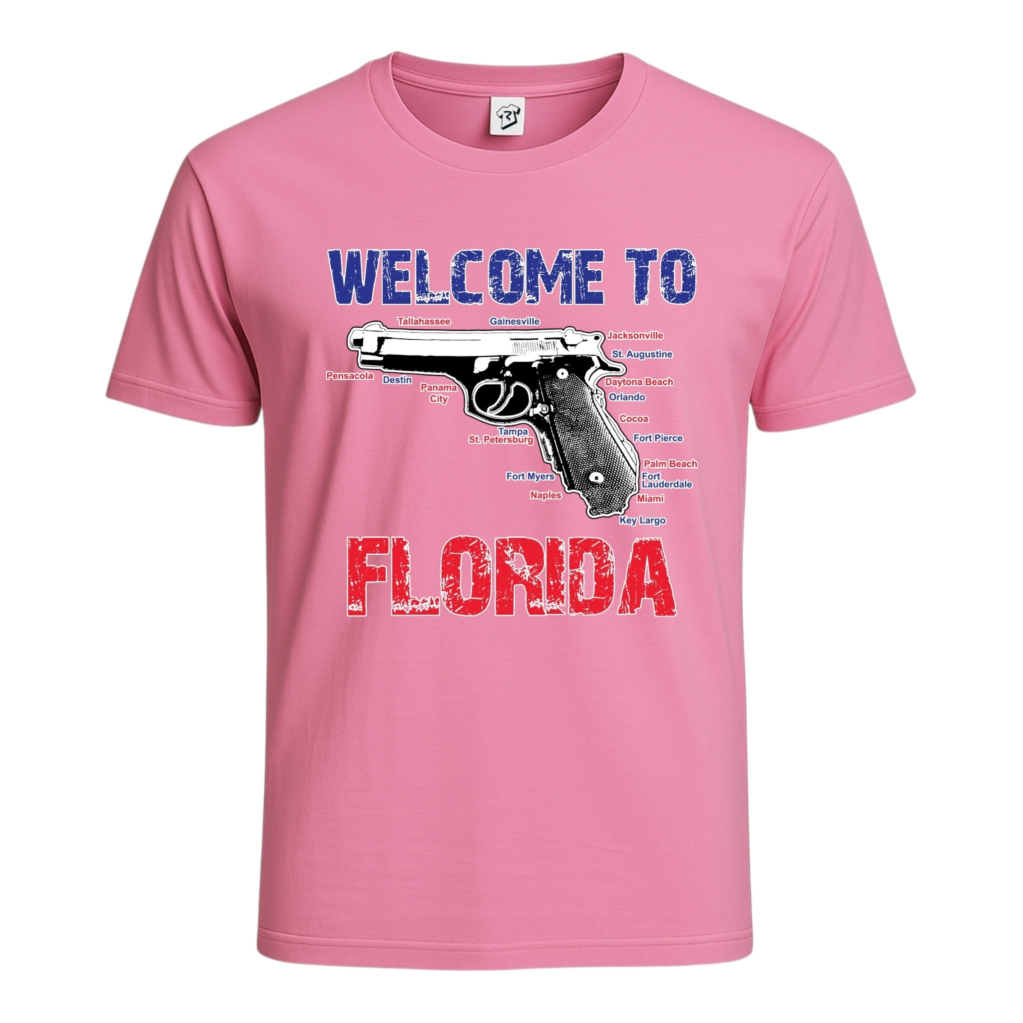 Tees Club graphic tee Welcome to Florida - Cotton Tee Navy Size M detail