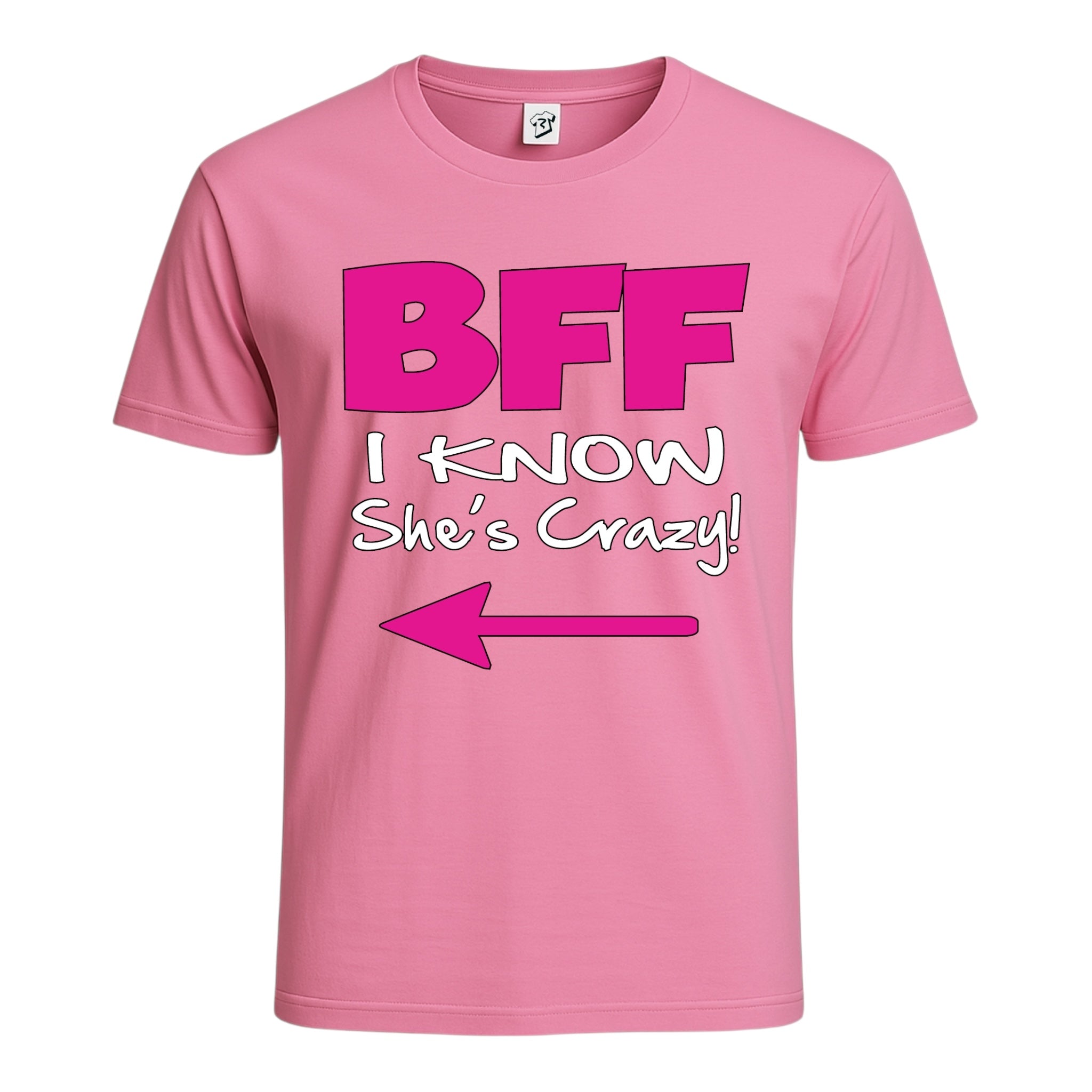 Tees Club graphic tee BFF I Know She Is Crazy - Cotton Tee Navy Size M detail