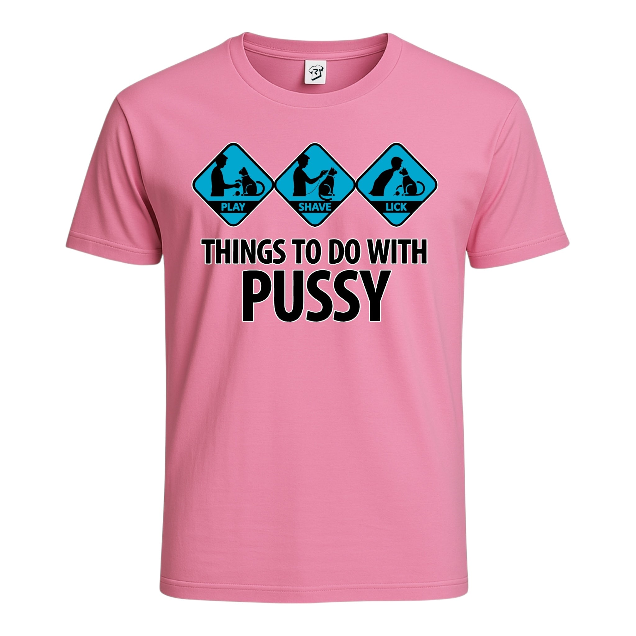 Tees Club graphic tee Things To Do With Pussy - Cotton Tee Navy Size M detail