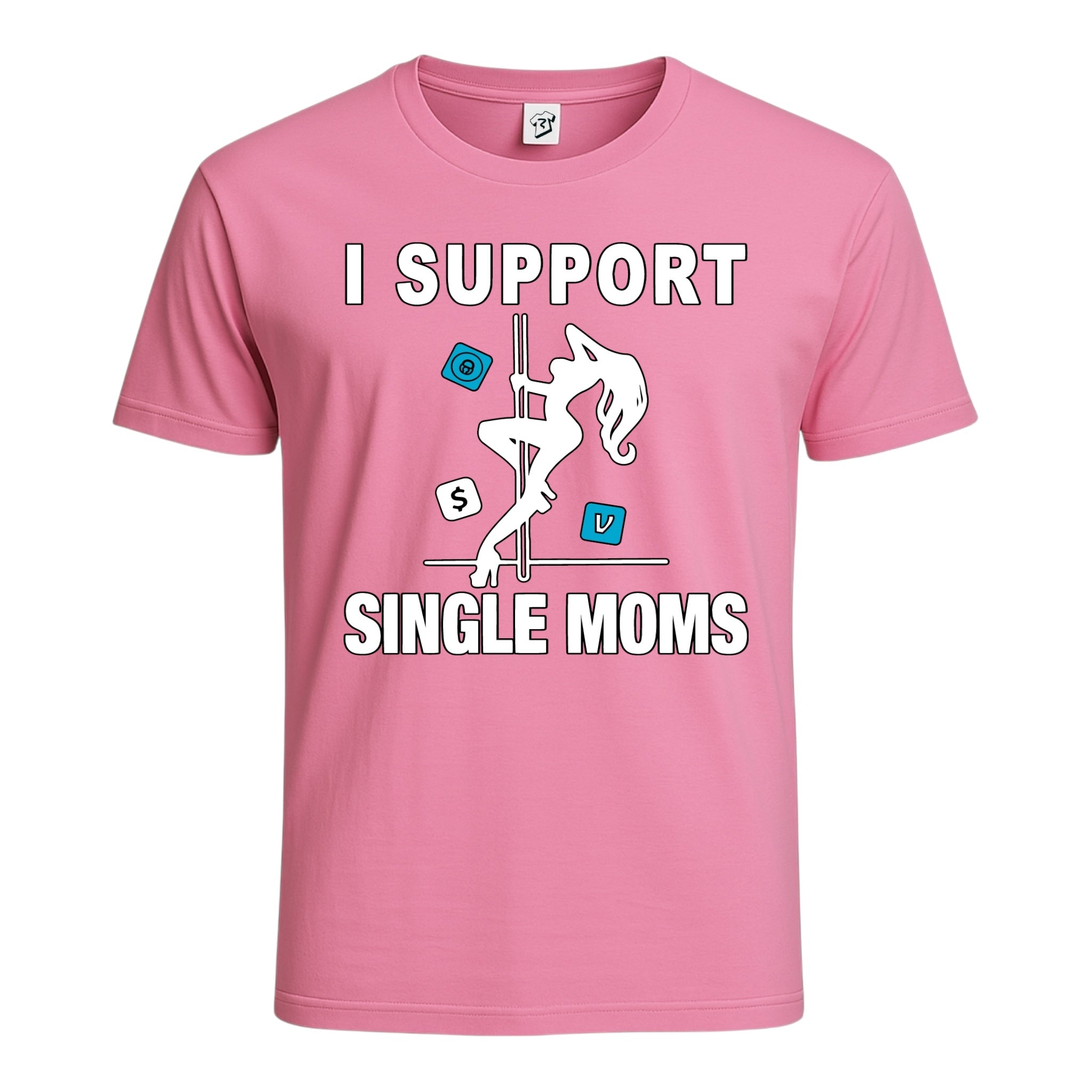Tees Club graphic tee I Support Single Moms - Cotton Tee Navy Size M detail