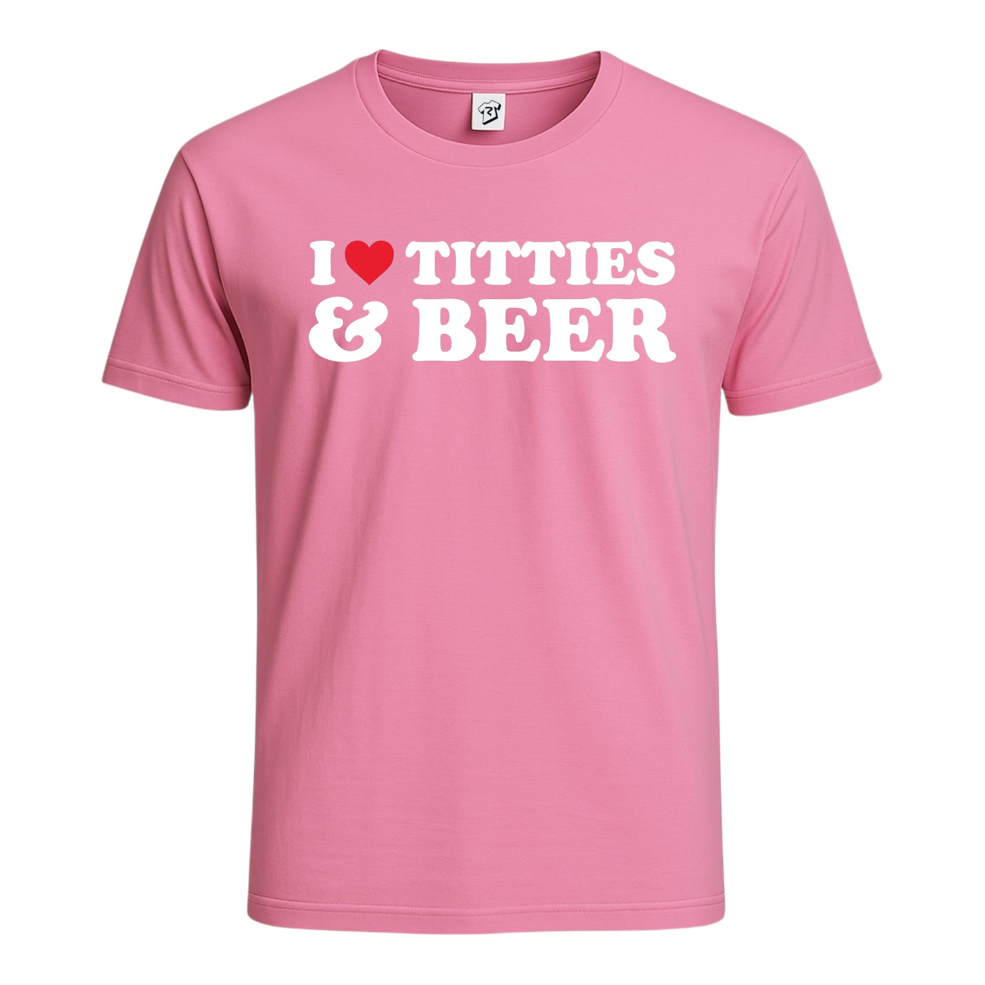 Tees Club graphic tee I Love Titties & Beer - Cotton Tee Navy Size S back view