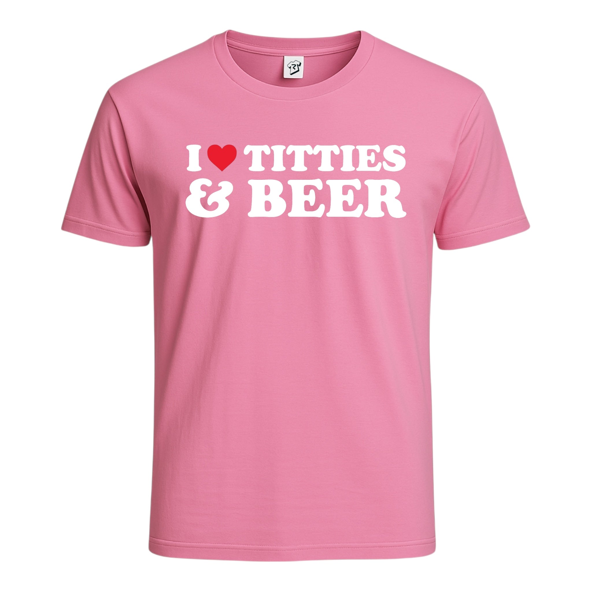 Tees Club graphic tee I Love Titties & Beer - Cotton Tee Navy Size S back view