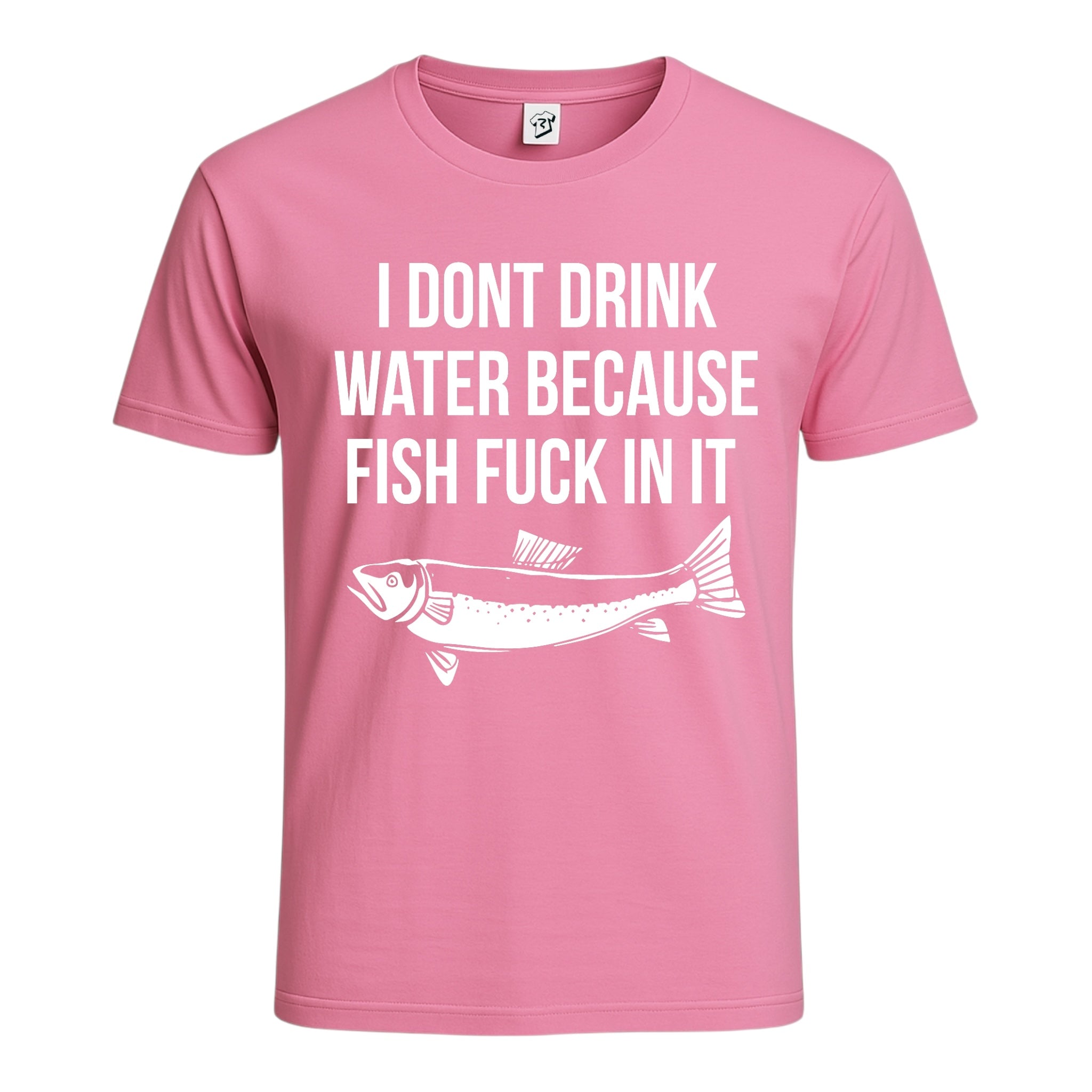 Tees Club graphic tee I Don't Drink Water Because Fish Fuck in It - Cotton Tee Navy Size S back view