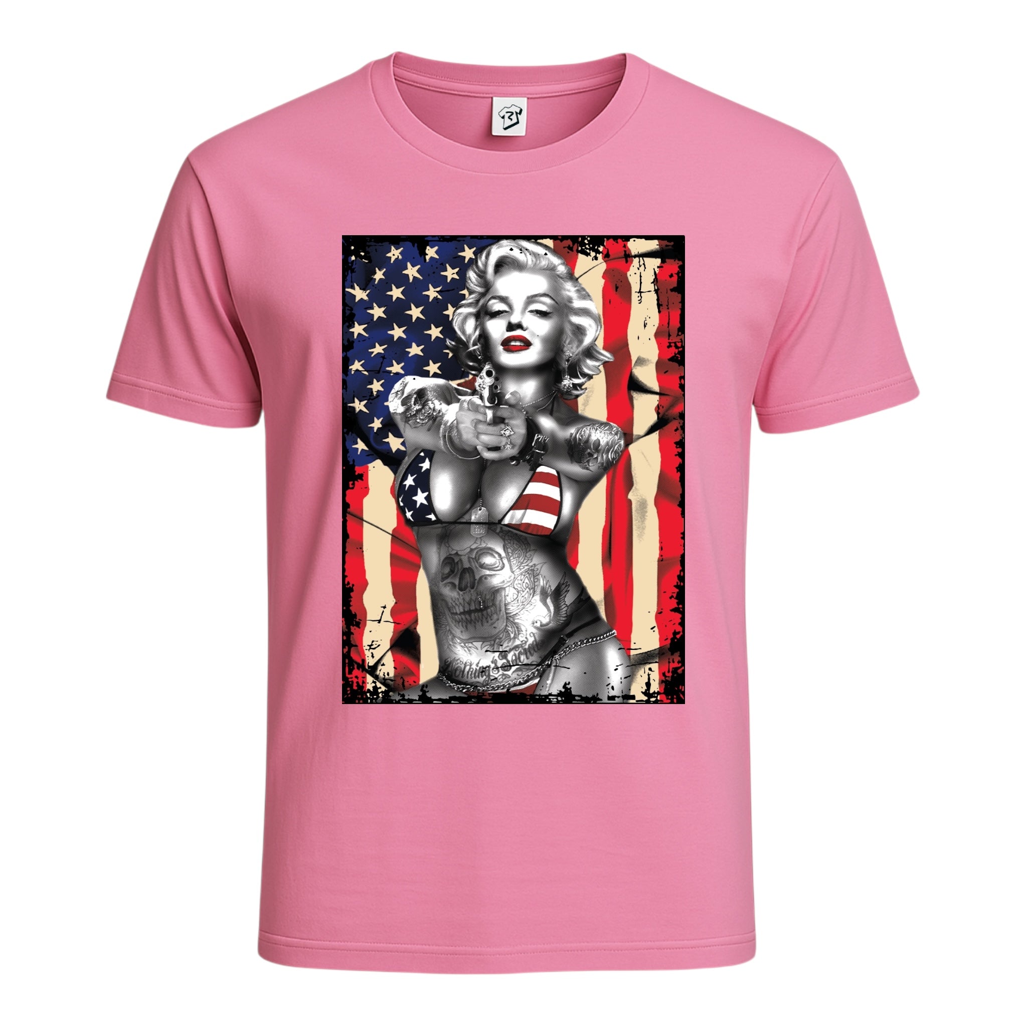 Tees Club graphic tee Marilyn Monroe USA - Cotton Tee Navy Size S back view