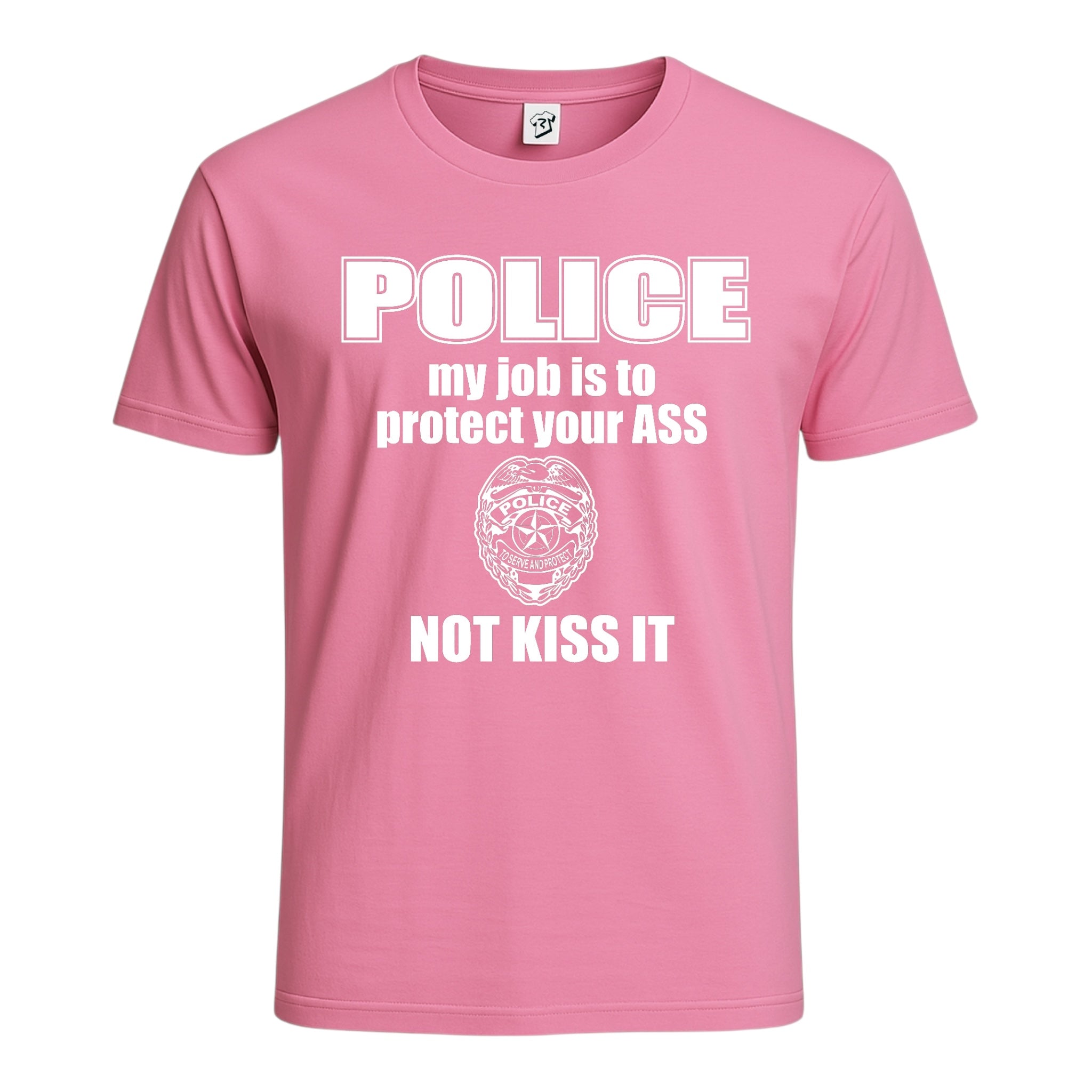 Tees Club graphic tee Police My Job Is to Protect Your Ass Not Kiss It - Cotton Tee Navy Size M detail
