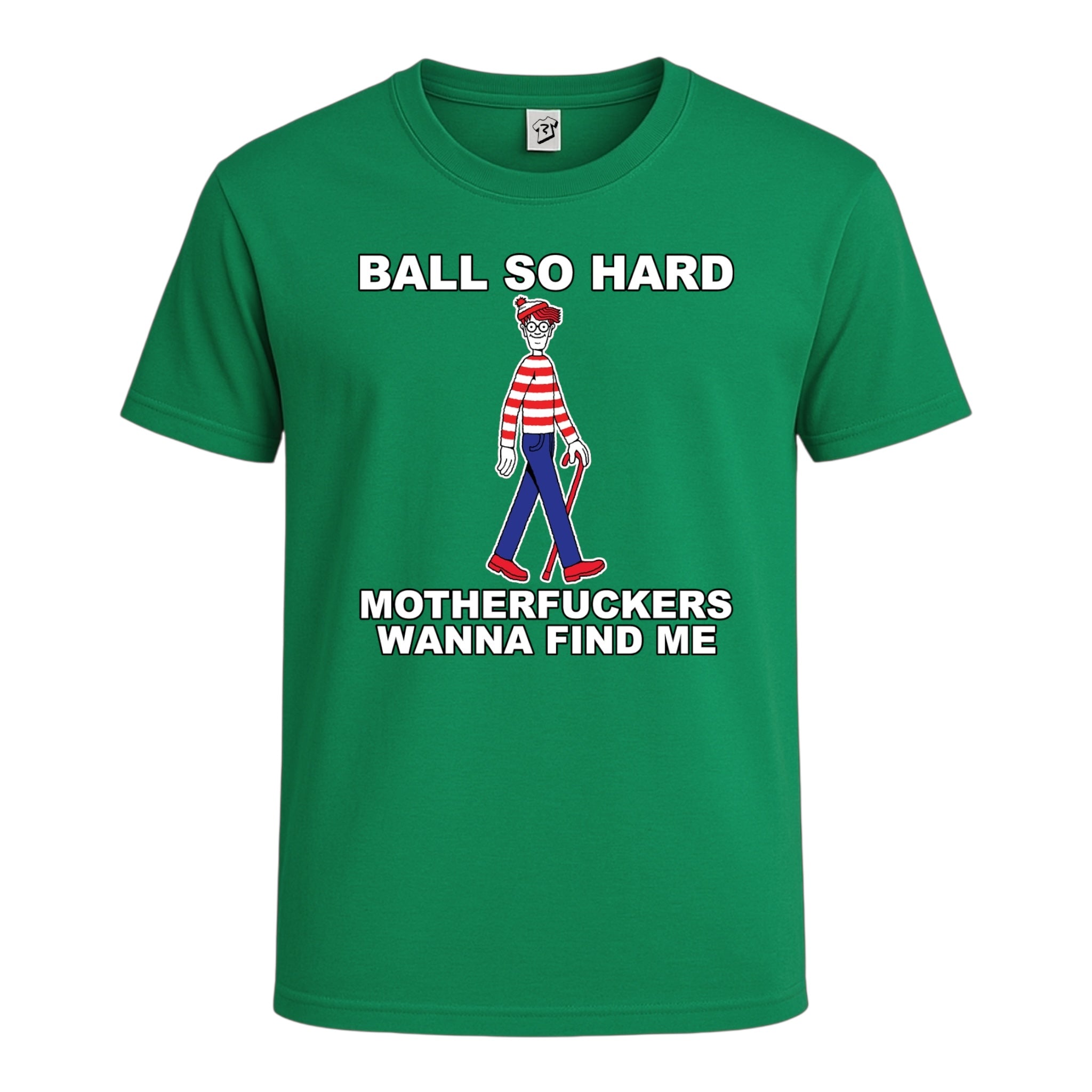 Tees Club graphic tee Ball So Hard Motherfuckers Wanna Find Me (Waldo) - Cotton Tee Navy Size L detail